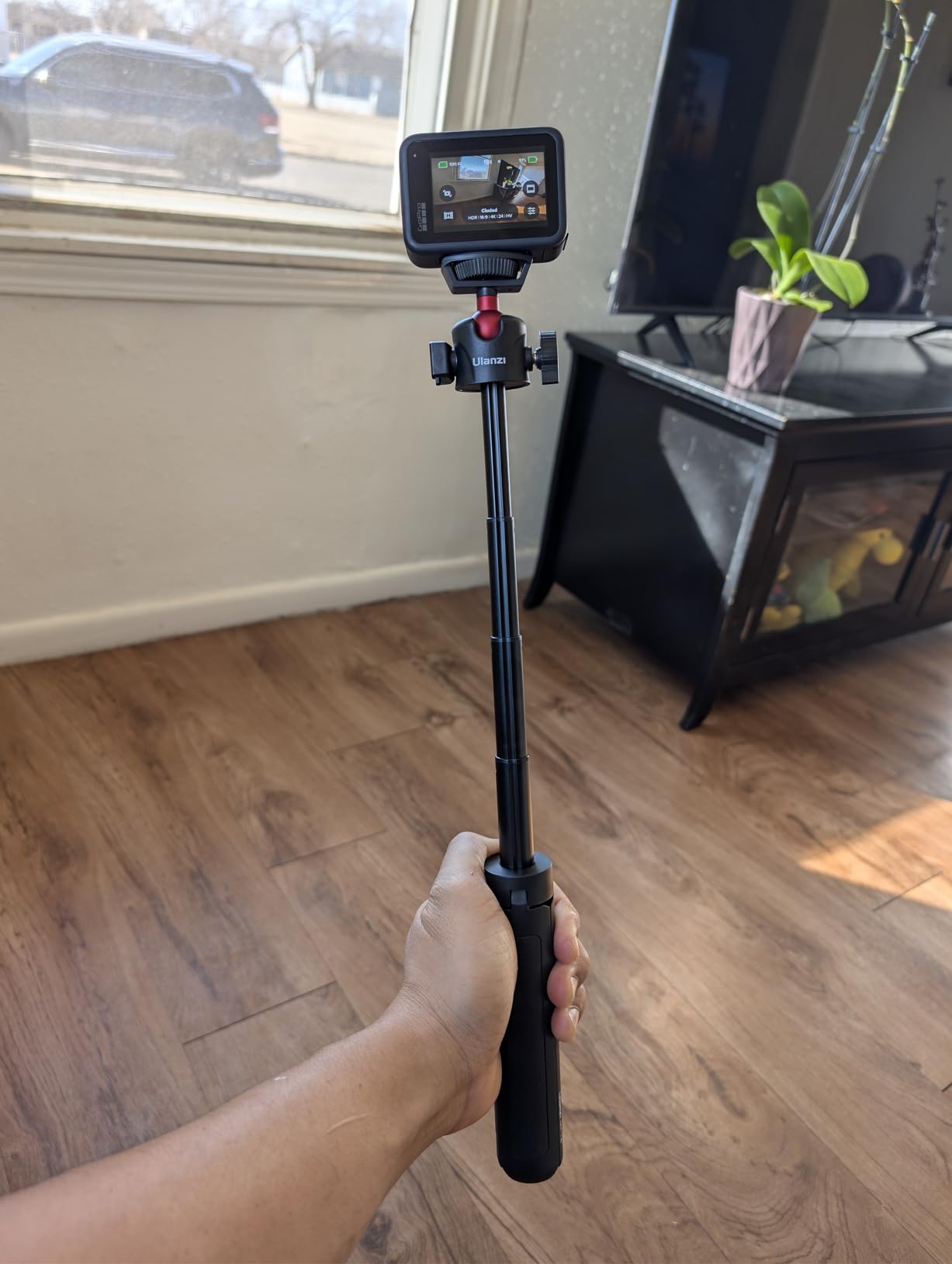 ULANZI MT-16 Extendable Mini Camera Tripod, 4 Levels Adjustment 360 Degree Ball Head Cold Shoe Lightweight Portable Vlog Travel Selfie Stick Handle Grip Desktop Webcam Tripod for DSLR Action Camera customer photo 2
