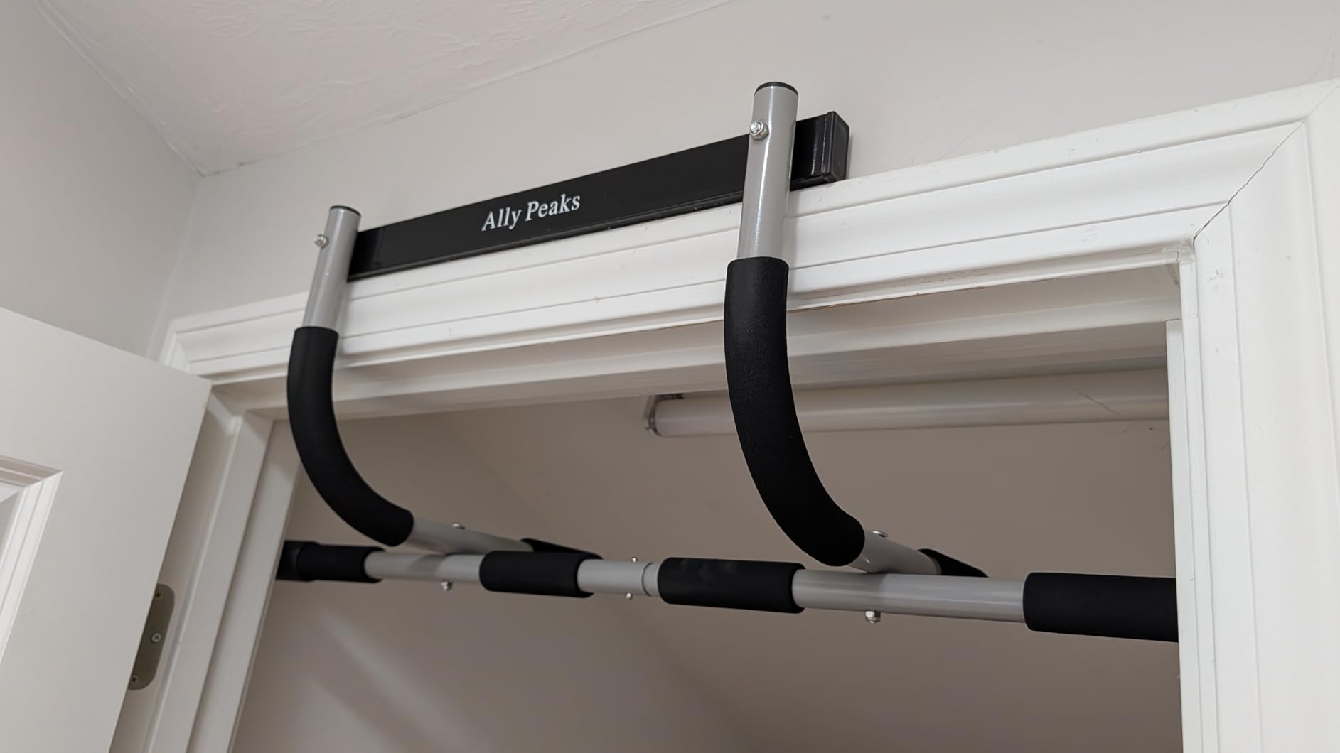 Ally Peaks Pull Up Bar for Doorway | Thickened Steel Max Limit 440 lbs Upper Body Fitness Workout Bar| Multi-Grip Strength for Doorway customer photo 1