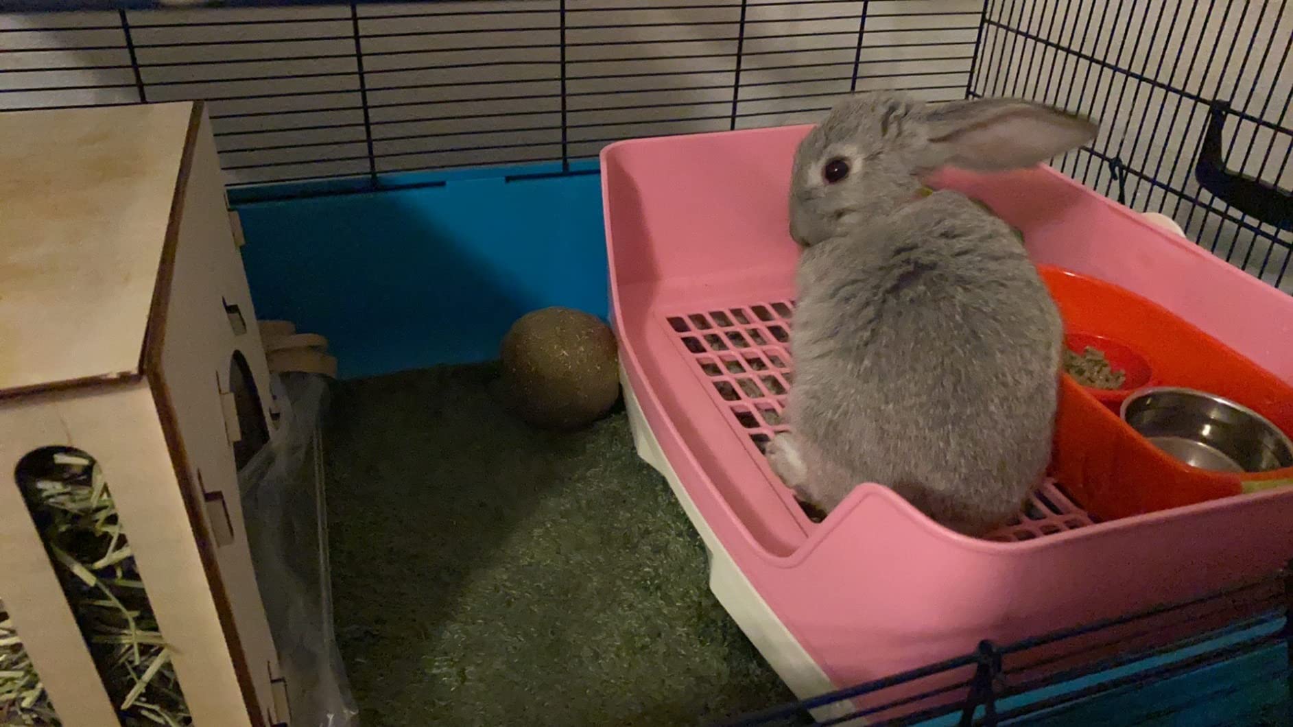 PINVNBY Large Rabbit Litter Box Corner Toilet Box Bigger Pan Pet Potty Trainer with Drawer for Adult Bunny Guinea Pig Chinchilla Ferret Galesaur Hedgehog Small Animals(Brown) customer photo 1