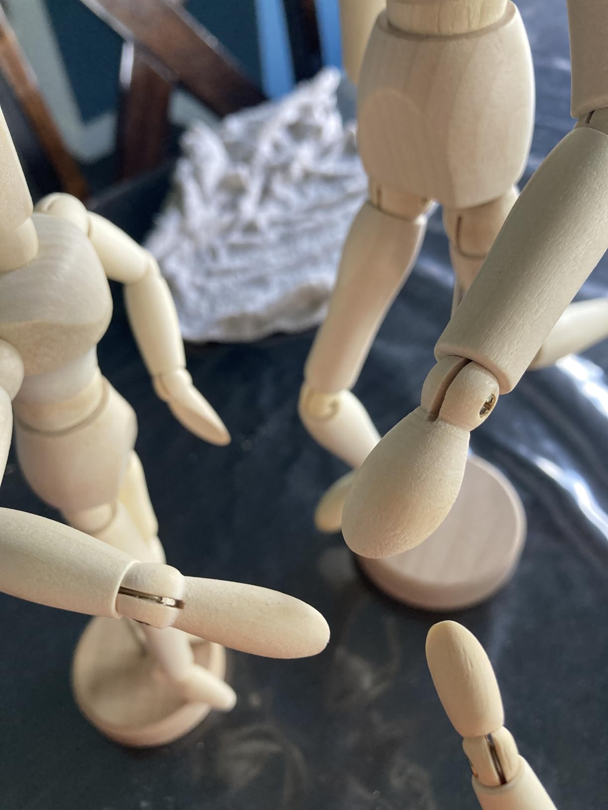 Sumind 3 Pack 12 8 5.5 Artist Wooden Manikin Flexible Jointed Mannequin Moveable Human Figure Model Wood Manikin with Stand for Home Office Decoration Drawing Painting Supplies customer photo 2