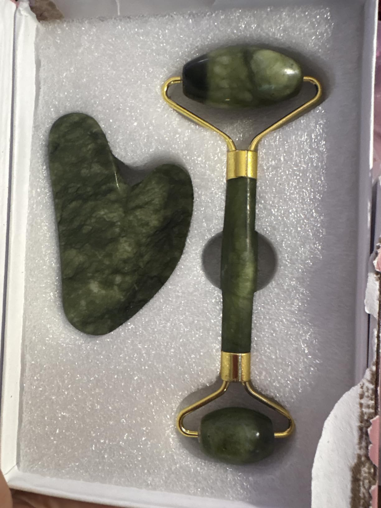 BAIMEI IcyMe Gua Sha & Jade Roller Facial Tools Face Roller and Gua Sha Set for Puffiness and Redness Reducing Skin Care Routine customer photo 1