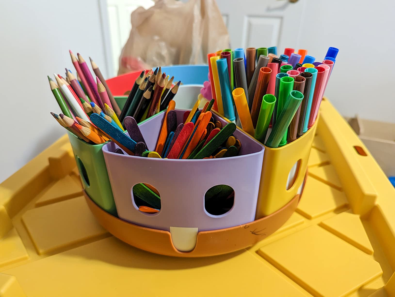 GAMENOTE Rotating Art Supplies Organizer - Lazy Susan Office School Supply for Kids Desk customer photo 2