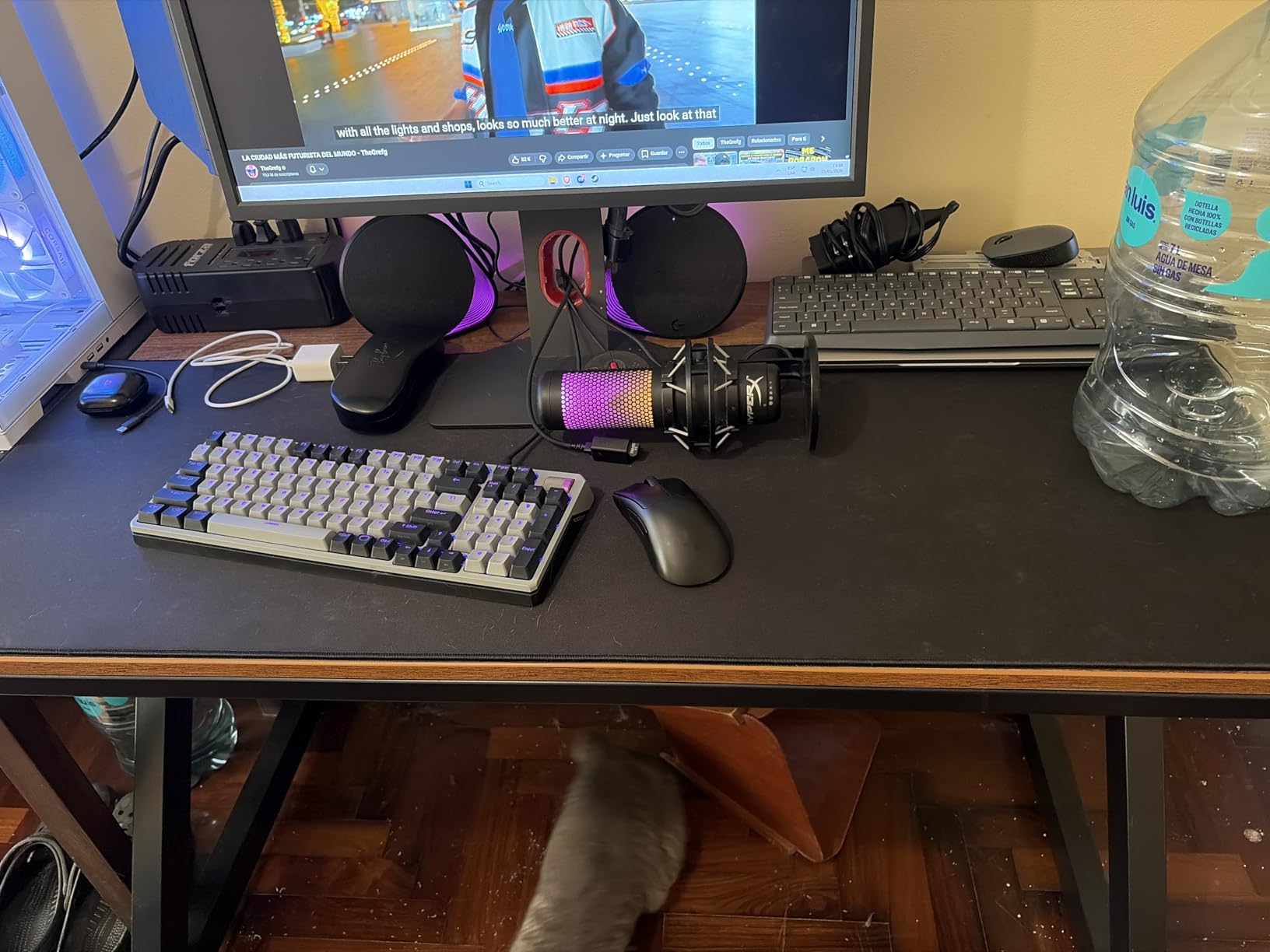 Gaming Mouse Pad (5mm) Massive 46 inch | 46x17.3x0.20 Extra Thick | Black | Stitched Edge, Large Washable Desk Mat customer photo 1