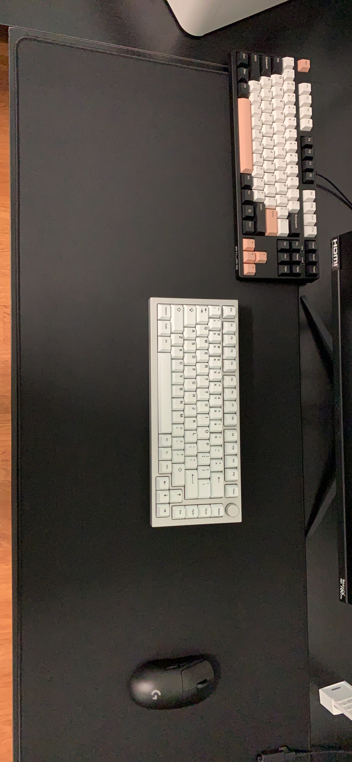 Gaming Mouse Pad (5mm) Massive 46 inch | 46x17.3x0.20 Extra Thick | Black | Stitched Edge, Large Washable Desk Mat customer photo 2