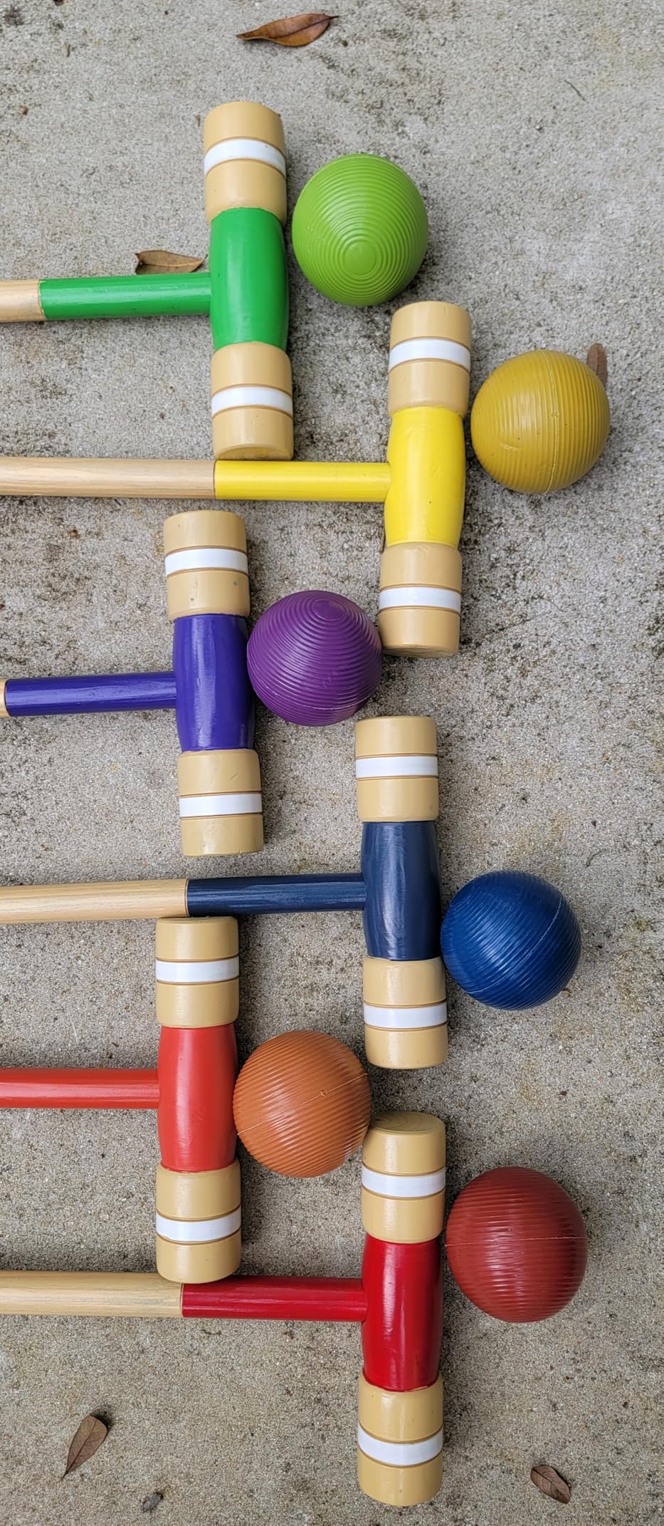 8 Players Croquet Set with 32In Regulation | 28In Standard Size Rubber Wood Mallets, Colored PE Ball, Wickets, 21In End Stakes - Lawn Backyard Game Kit for Teens/Adults/Family customer photo 1
