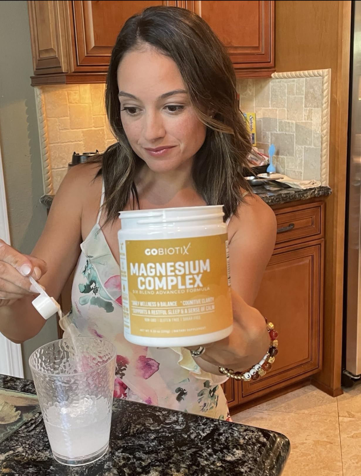 GoBiotix Magnesium Glycinate Powder - Cortisol Supplements for Women and Men - High Absorption Magnesium Complex Calm Supplement with Citrate, Malate - Sugar Free - 420 mg, 60 Servings - Lemon Lime customer photo 1
