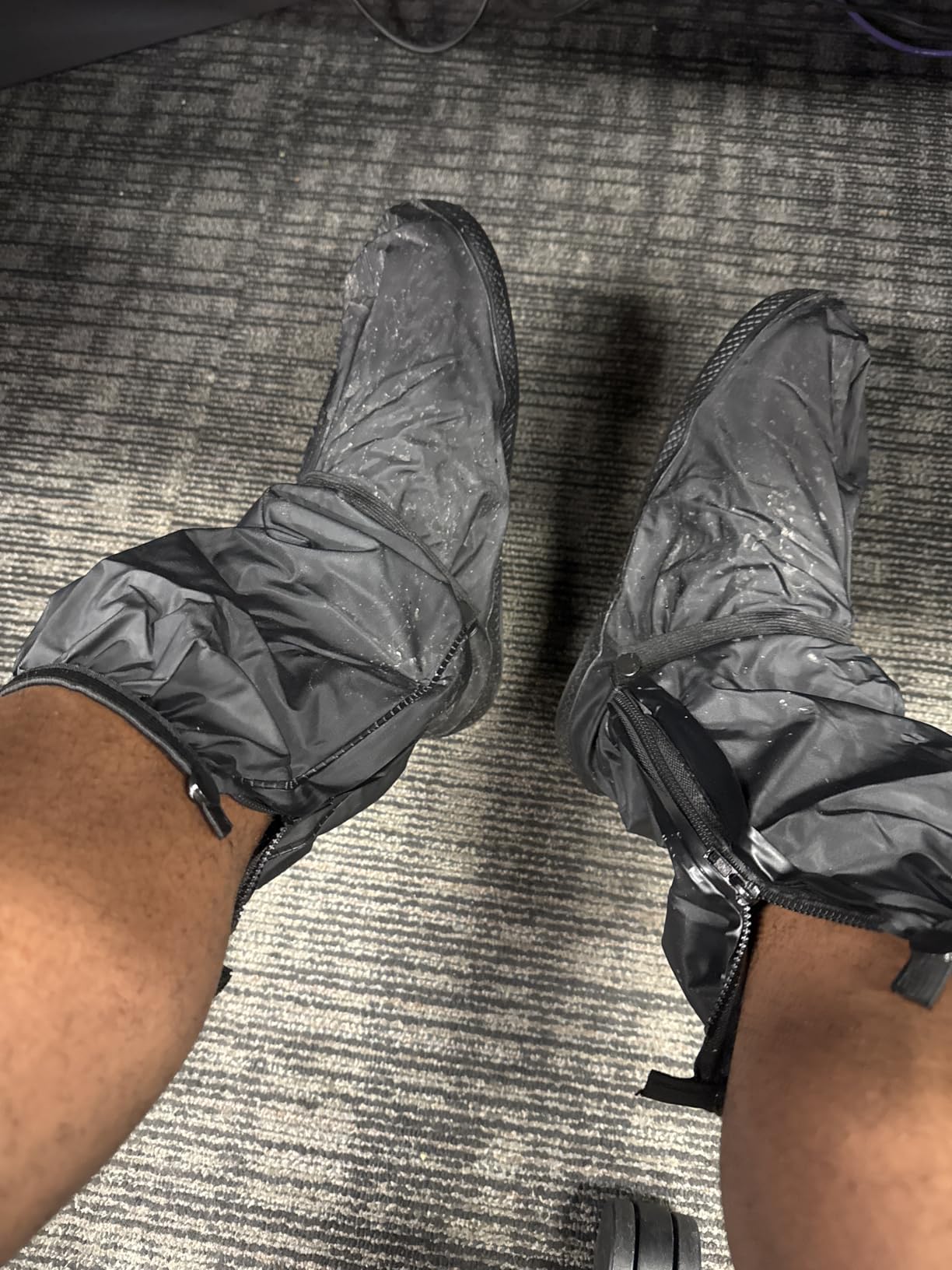 Hilitchi Black Men Waterproof Rainstorm Rainy Day Rain Suit Raingear Motorcycle Outdoor Protective Gear Rain Boot Shoe Cover customer photo 1
