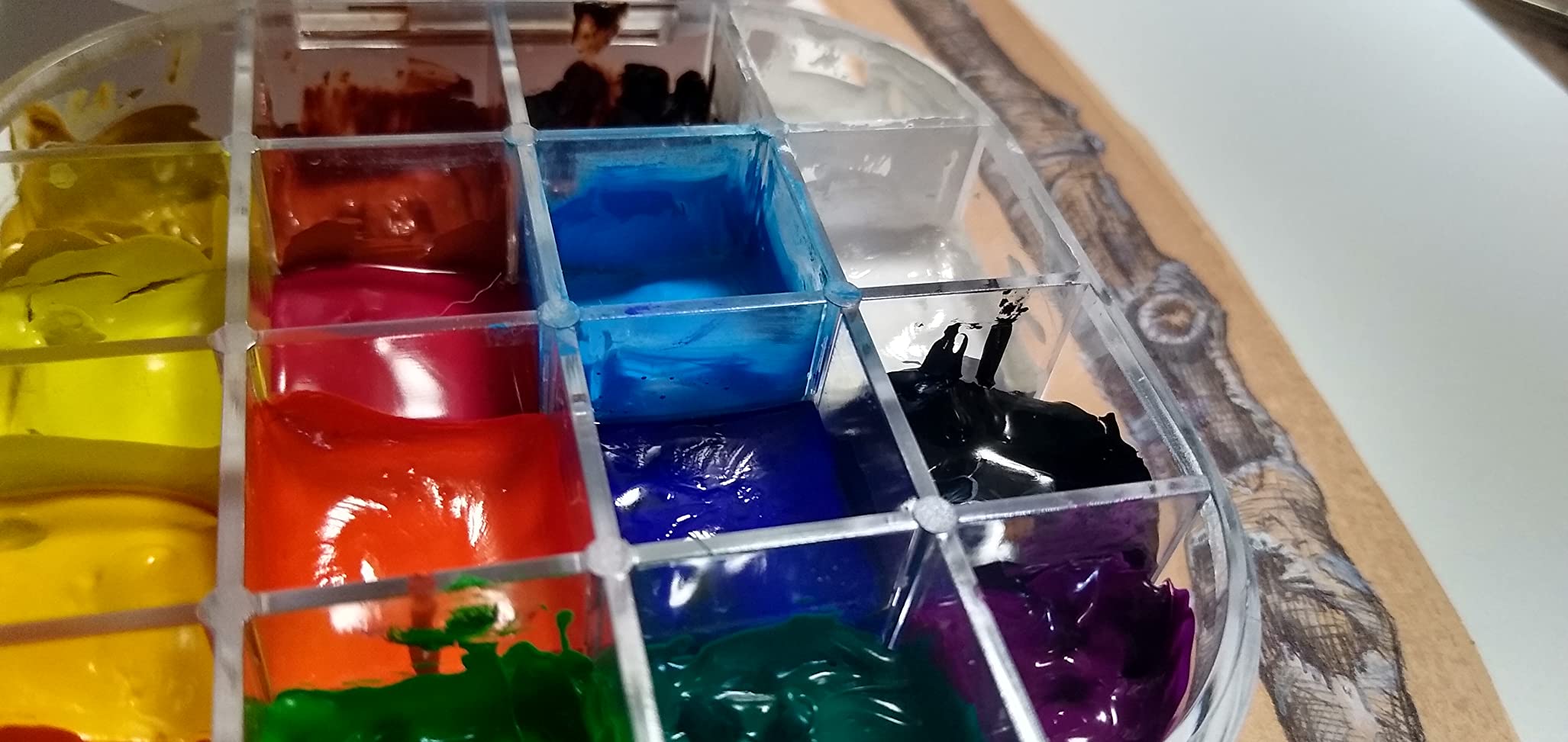 Transon Paint Saver Storage Palette Box 16well Portable Airtight Black customer photo 1