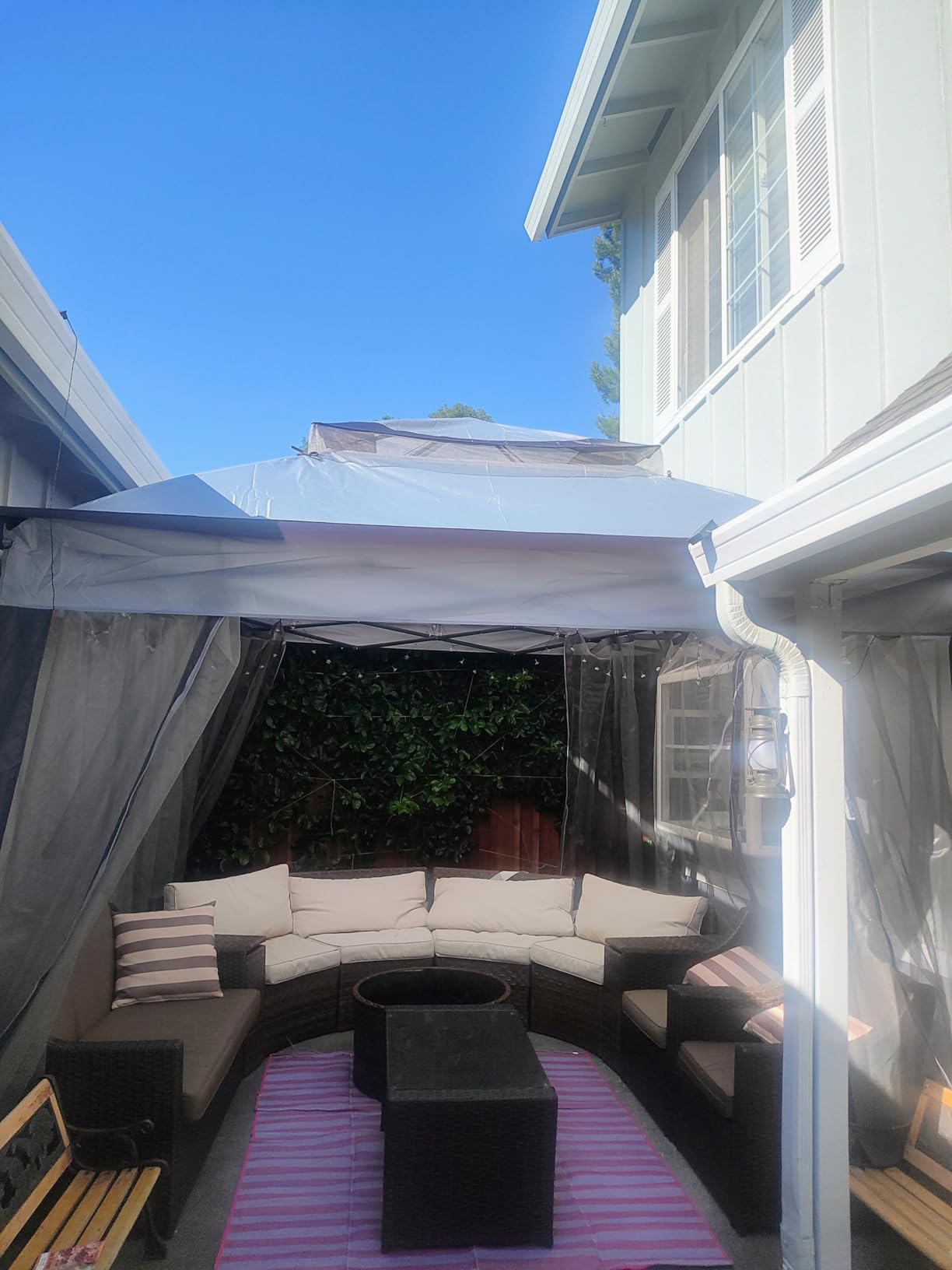 COOS BAY 11x11 Pop Up Gazebo with Mesh Netting, Instant Outdoor Canopy Tent, Water Resistant Shelter with UPF 50+ UV Protection, 121 Sq Ft Coverage, Brown customer photo 2