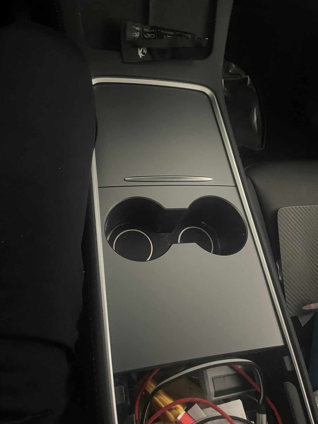 Farmogo Center Console Carbon Fiber Wrap Kit for Tesla Model Y 2020-2024 & Model 3 2021-2023 2PCS Center Console Cover Interior Decoration Wrap Kit (Matte Carbon Fiber) customer photo 2