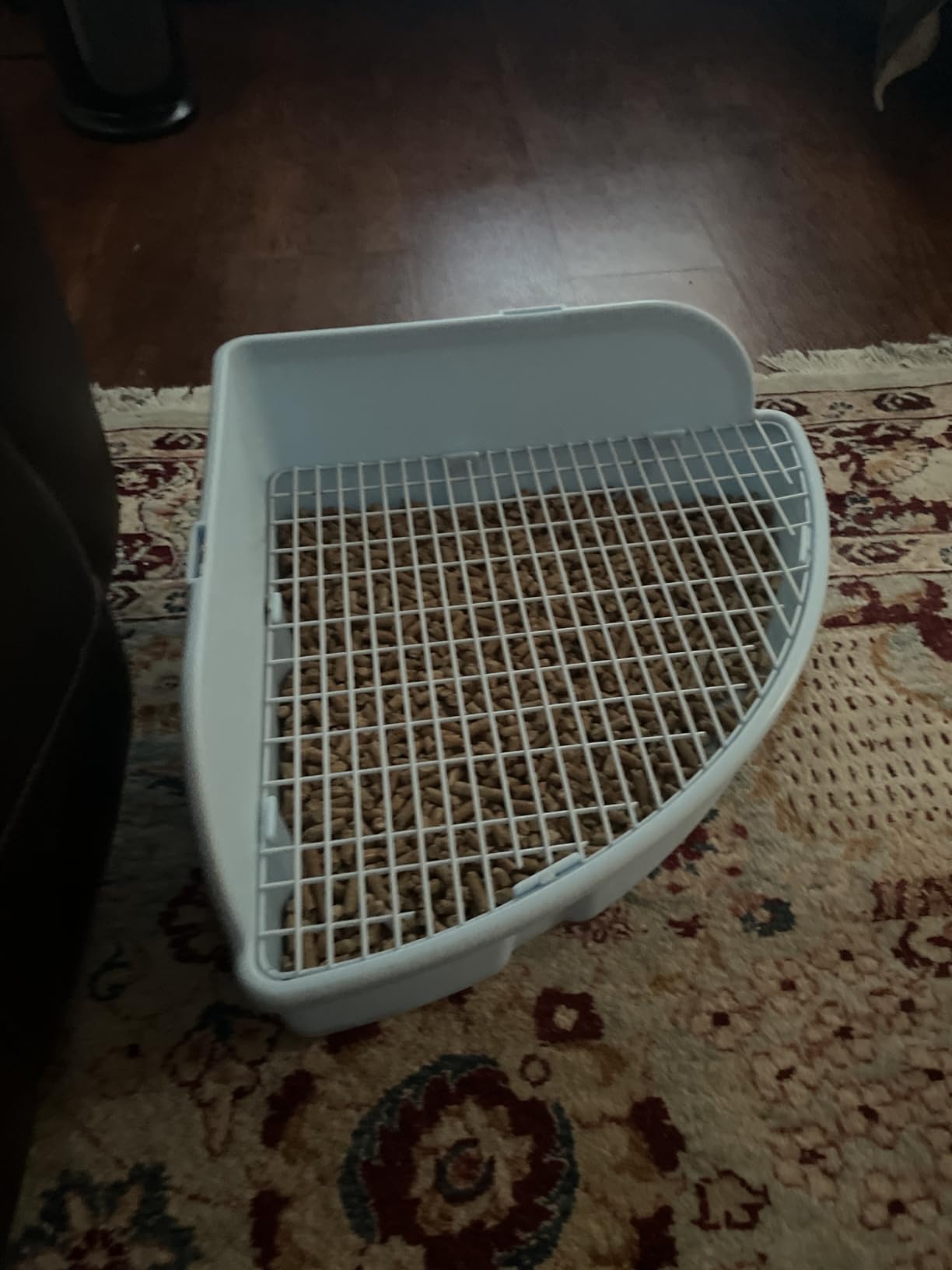 kathson Large Rabbit Litter Box Bunny Corner Toilet Box Potty Trainer Bigger Pet Pan Small Animal Cage Toilet Bedding Box Fanshaped for Adult Guinea Pigs Chinchilla Ferret Galesaur customer photo 1