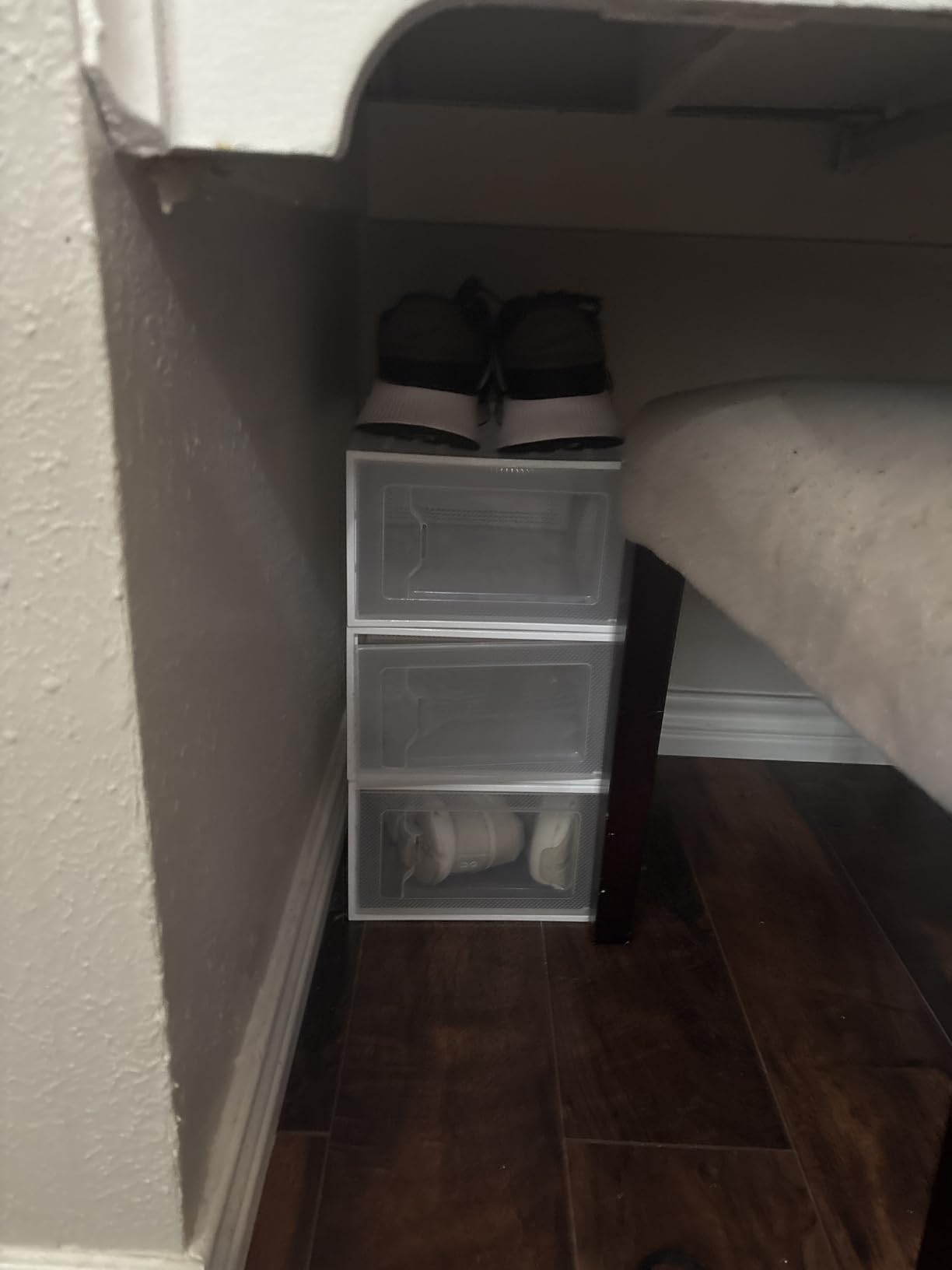 SEE SPRING 12 Pack Shoe Storage Box, Clear Plastic Stackable Shoe Organizer for Closet, Space Saving Foldable Shoe Rack Sneaker Container Bin Holder customer photo 1