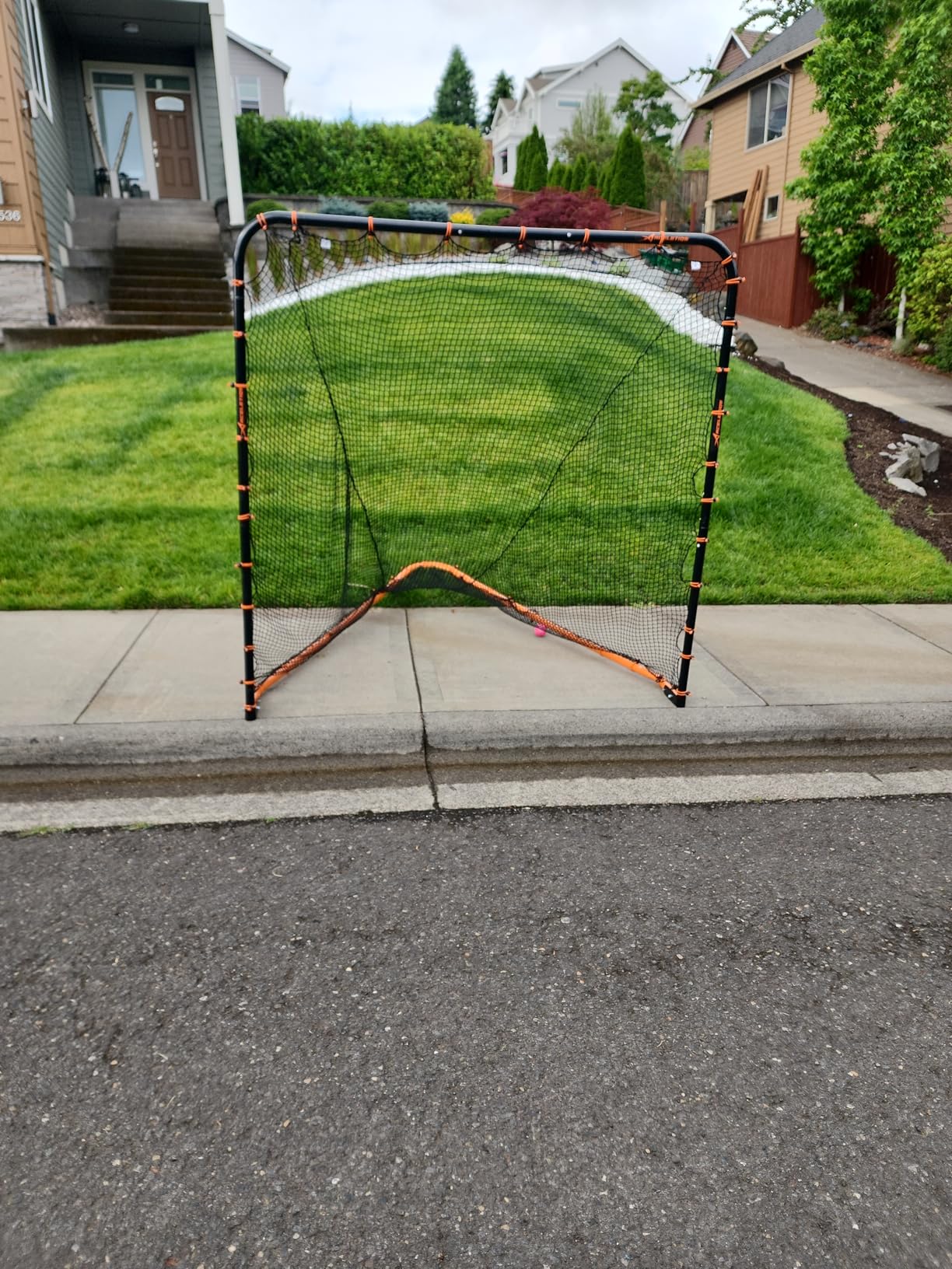 Lacrosse Goal Net (6'W x 6'H x 7'D) Folding Lacrosse Net for Backyard | Powder Coated Steel Frame, UV Treated Netting customer photo 2