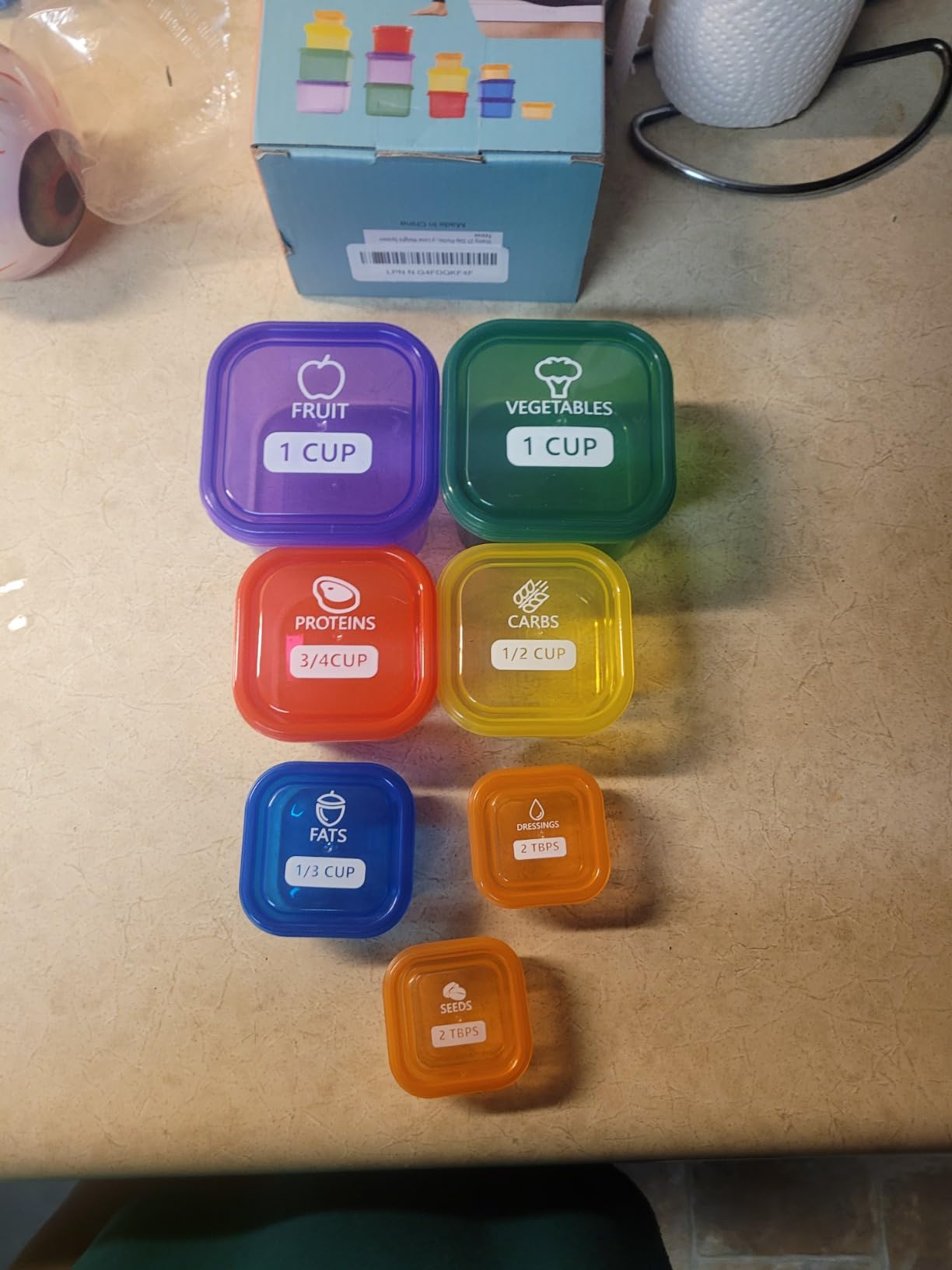 Finorder 21 Day Portion Control Container Kit (14-Piece) with Complete Guide, BPA Free Food Portion Container Set for Meal Prep, 21 Day Lose Weight System (HN-PC) customer photo 2