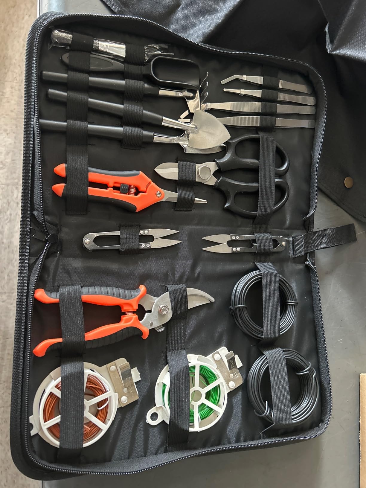Bonsai Tools Set, 20 Pcs Gardening Succulent Tree Indoor Beginner Tool Kit, Include 262 Feet Bonsai Wire, 29.5