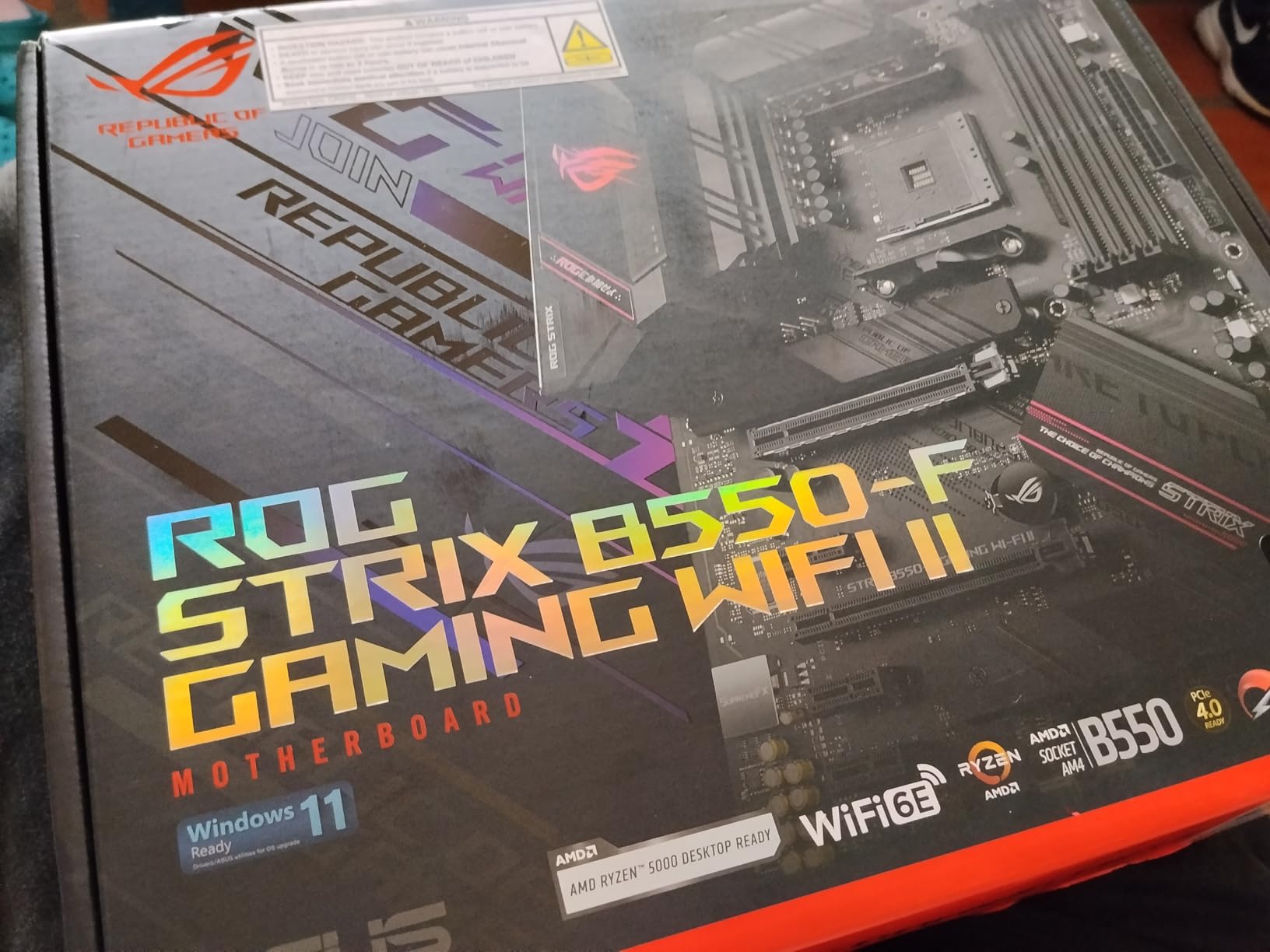 Asus ROG Strix B550-F Gaming WiFi II AMD AM4 (3rd Gen Ryzen) ATX Gaming Motherboard (PCIe 4.0,WiFi 6E, 2.5Gb LAN, BIOS Flashback, HDMI 2.1, Addressable Gen 2 RGB Header and Aura Sync) customer photo 2
