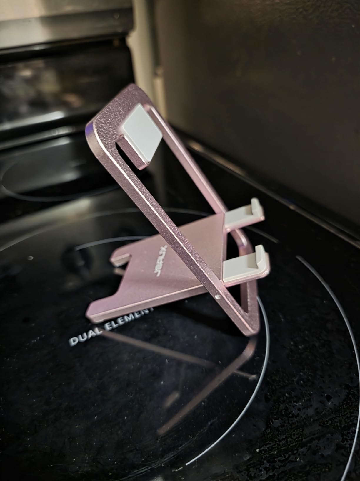 JSAUX Cell Phone Stand, Foldable Aluminum Adjustable Phone Holder for Desk Portable Travel Essentials Office Accessories for iPhone 17 16 15 14 13 Pro Max Samsung S25 S24 S23 Ultra Kindle-Gray customer photo 1