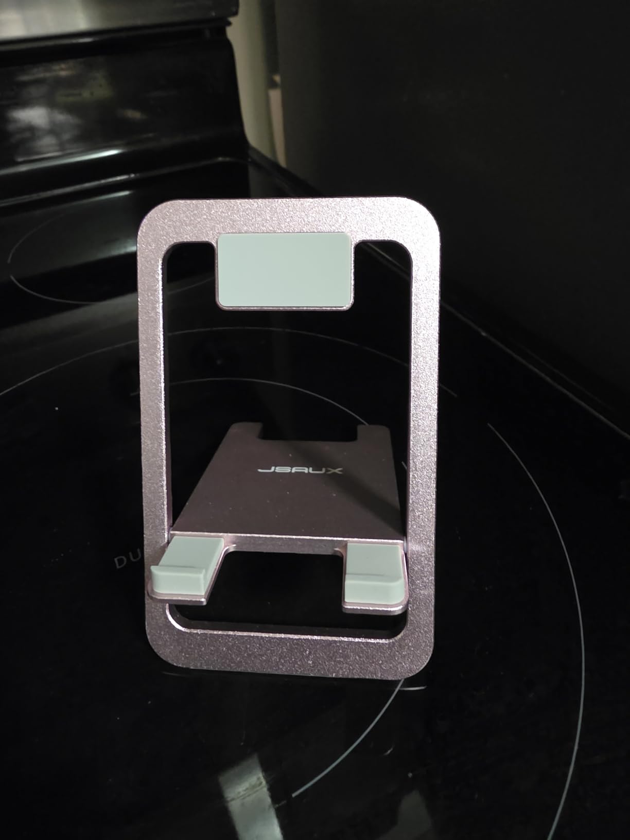 JSAUX Cell Phone Stand, Foldable Aluminum Adjustable Phone Holder for Desk Portable Travel Essentials Office Accessories for iPhone 17 16 15 14 13 Pro Max Samsung S25 S24 S23 Ultra Kindle-Gray customer photo 2
