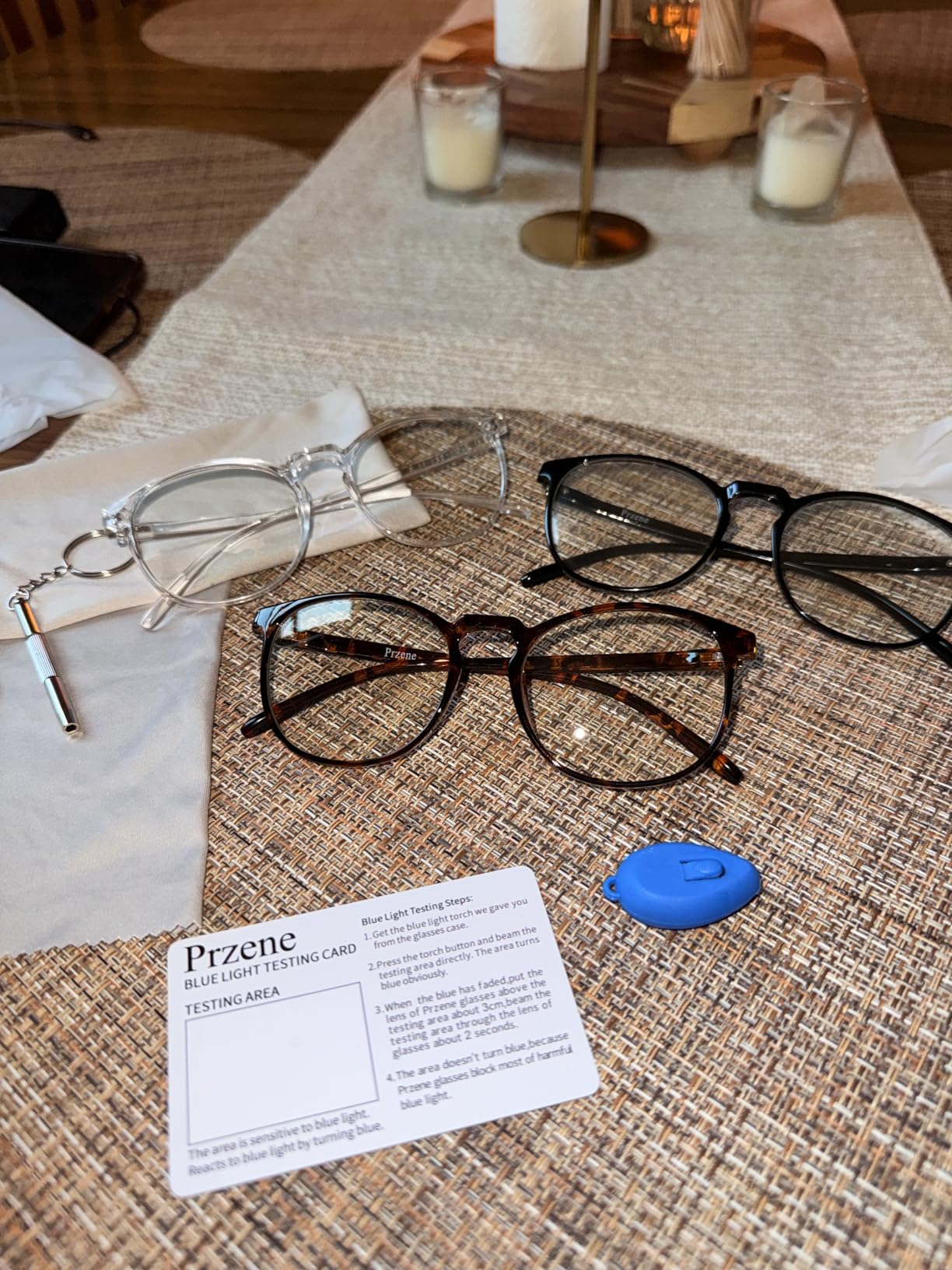 Przene 3 Pack Blue Light Blocking Glasses Women/Men,Retro Round Computer Glasses Anti Eye Strain/UV/Glare, Gaming Glasses. (Black/Crystal/Amber) customer photo 2