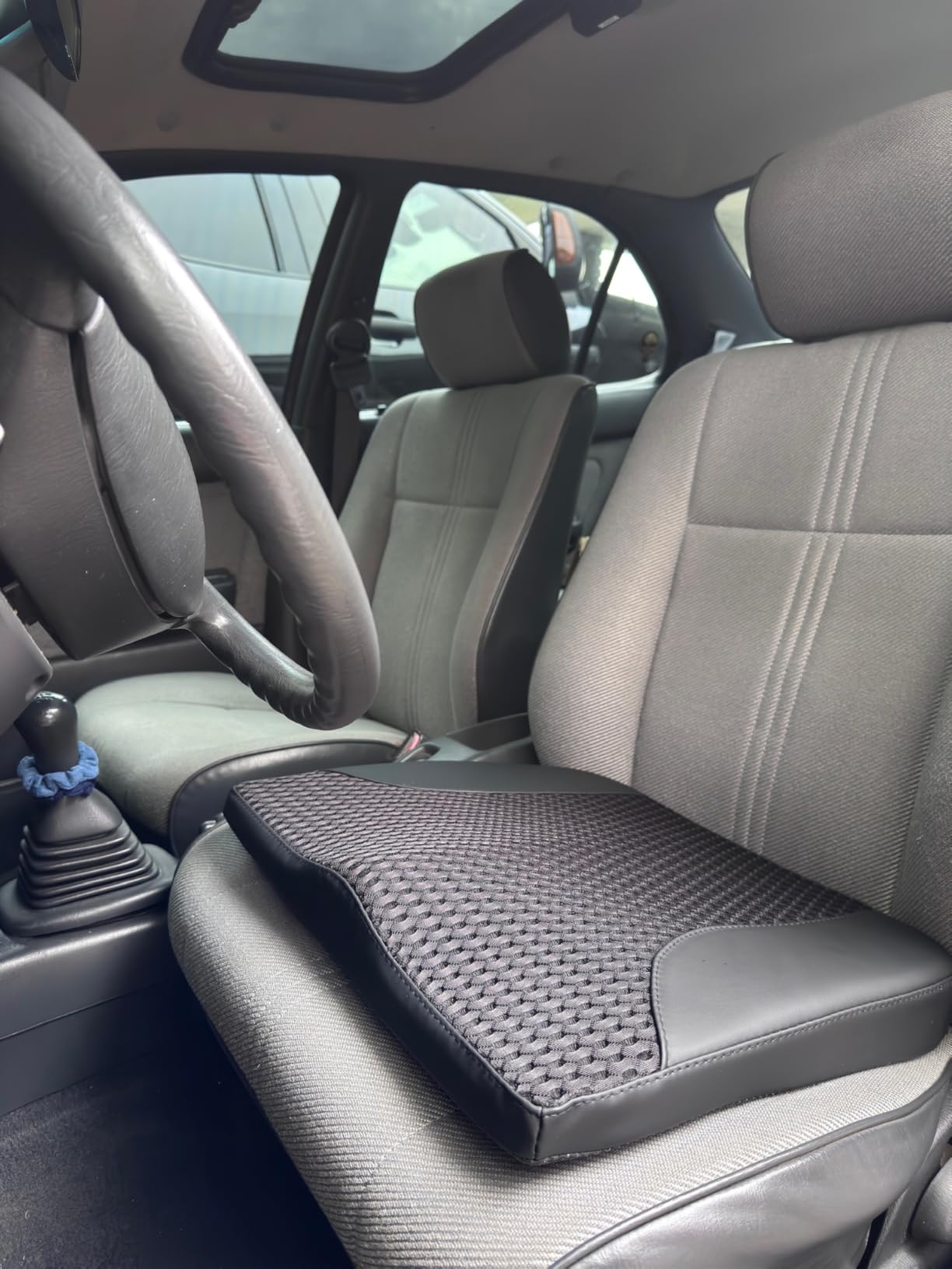 kingphenix Premium Car Seat Cushion, Memory Foam Driver Seat Cushion to Improve Driving View- Coccyx & Lower Back Pain Relief - Seat Cushion for Car, Truck, Office Chair (Leather Black) customer photo 2