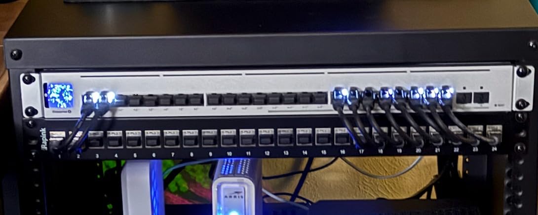 Rapink Patch Panel 24 Port Cat7 with Inline Keystone 10G Support, Coupler Patch Panel STP Shielded 19-Inch with Removable Back Bar, 1U Network Panel for Cat7, Cat6, Cat6A, Cat5e, customer photo 1