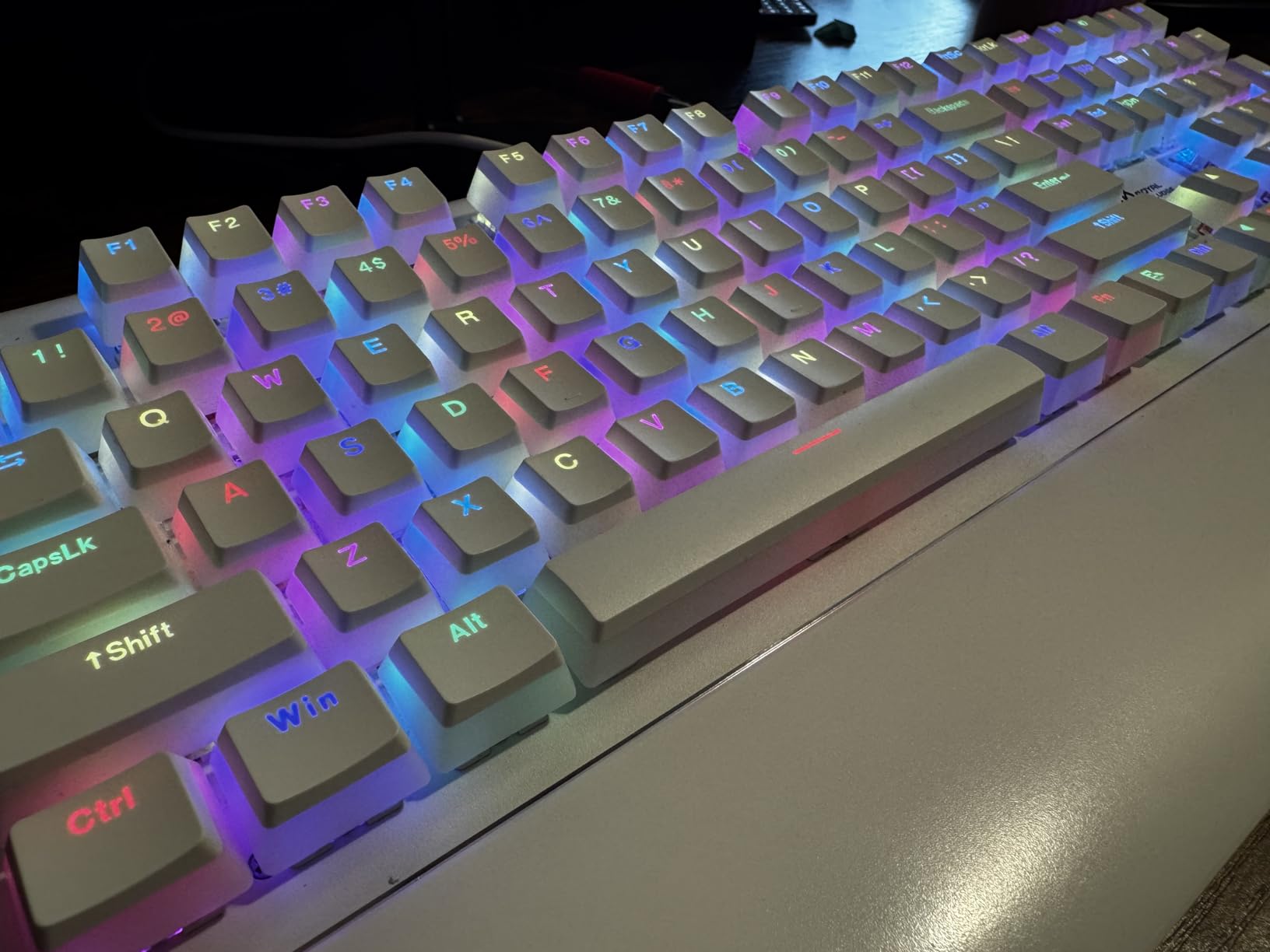 Womier Pudding Keycaps, PBT Shine Through Keycaps 165 Keys Set Custom Key caps Set OEM Profile, Universal Compatibility for 100%, 75%, 65%, 60% Keyboard-Black customer photo 1