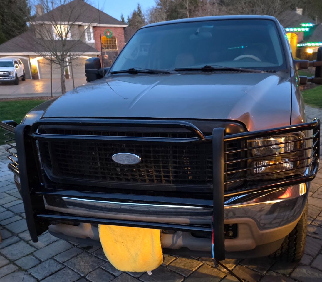 HECASA Brush Guard Compatible with 1999-2007 Ford F250 F350 F450 F550 Super Duty 2000-2006 Ford Excursion Bull Bar Front Bumper Grill Grille Guard Protector Brush Push Bar Black Steel Power Coated customer photo 1