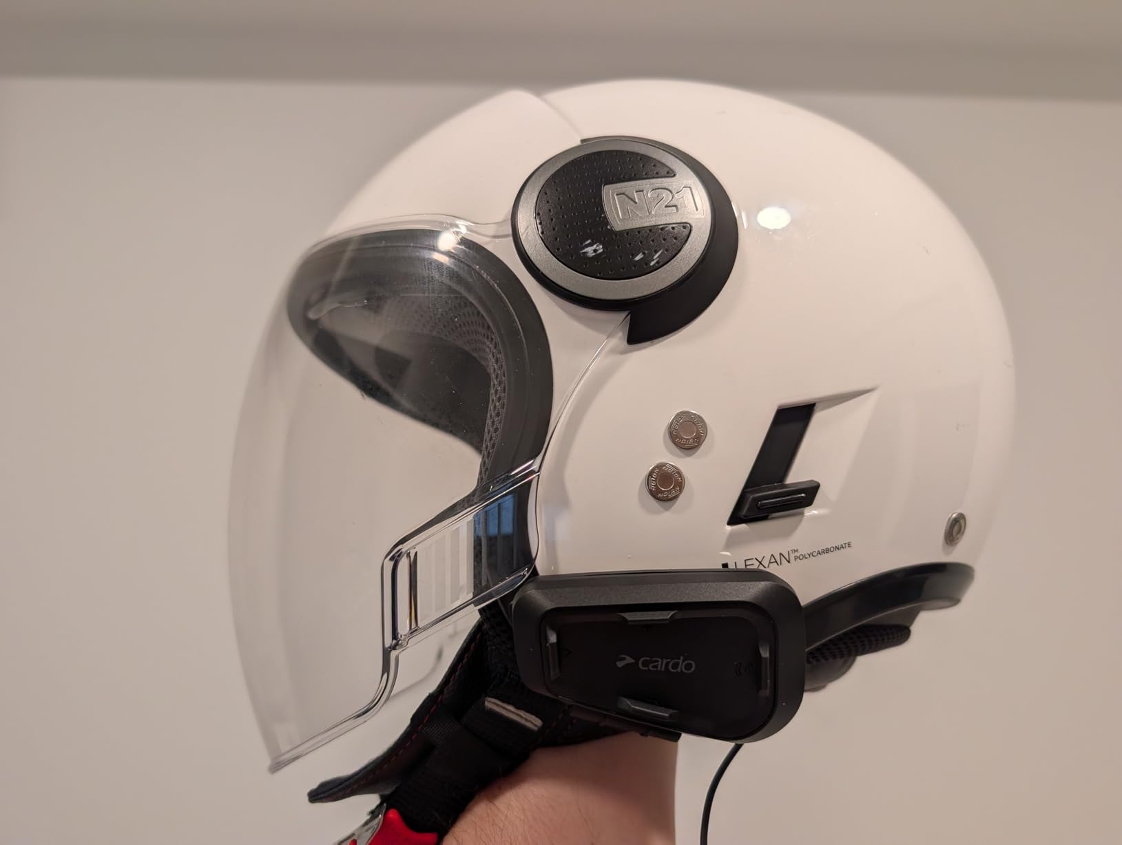 Cardo Systems Spirit Motorcycle Bluetooth Communication Headset, 2-Way Bluetooth, Thin 32mm Speakers, Waterproof, Universal Connectivity - Single Pack customer photo 1