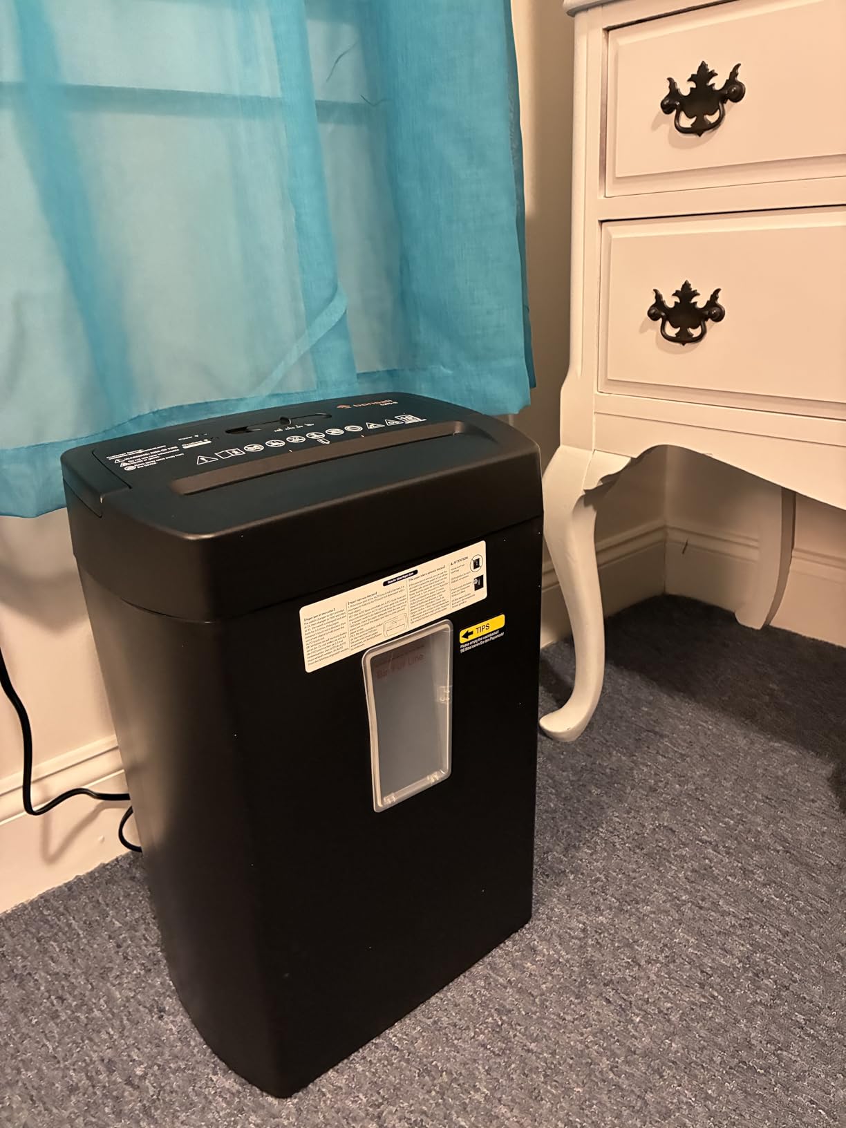 Bonsaii 12-Sheet Cross Cut Paper Shredder, 5.5 Gal Home Office Heavy Duty Shredder for Paper, Credit Card, Mail, Staples, with Transparent Window, High Security Level P-4 customer photo 1