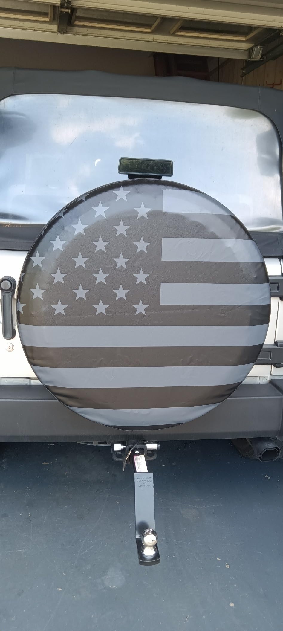 American Flag Spare Tire Cover Fit for Jeep Wrangler Rv SUV Truck Travel Trailer,Waterproof Tires (Grey American Flag, 18