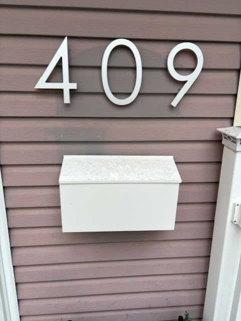 8 Inch Floating House Numbers, Address Numbers for Outside, Metal Silver Large Modern House Numbers, Door Numbers for Mount Aluminum Silver Number 5 customer photo 2