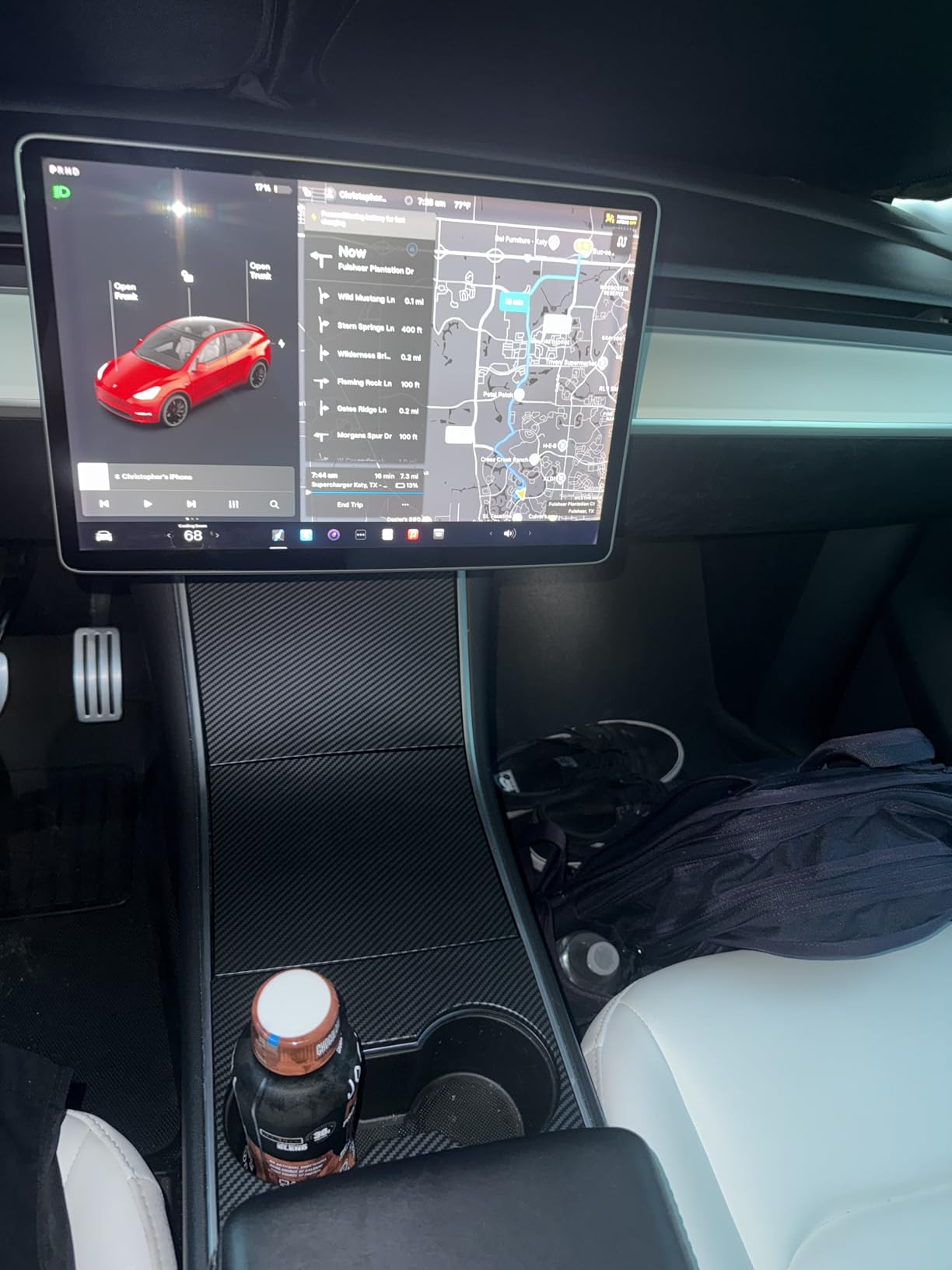 Nestour Center Console Wrap Cover Kit Fit for Tesla Model 3 Model Y 2021 2022 2023, Ultra Slim, Non-Trace Center Console Protector Accessories, Premium ABS Material (Matte Black) customer photo 1
