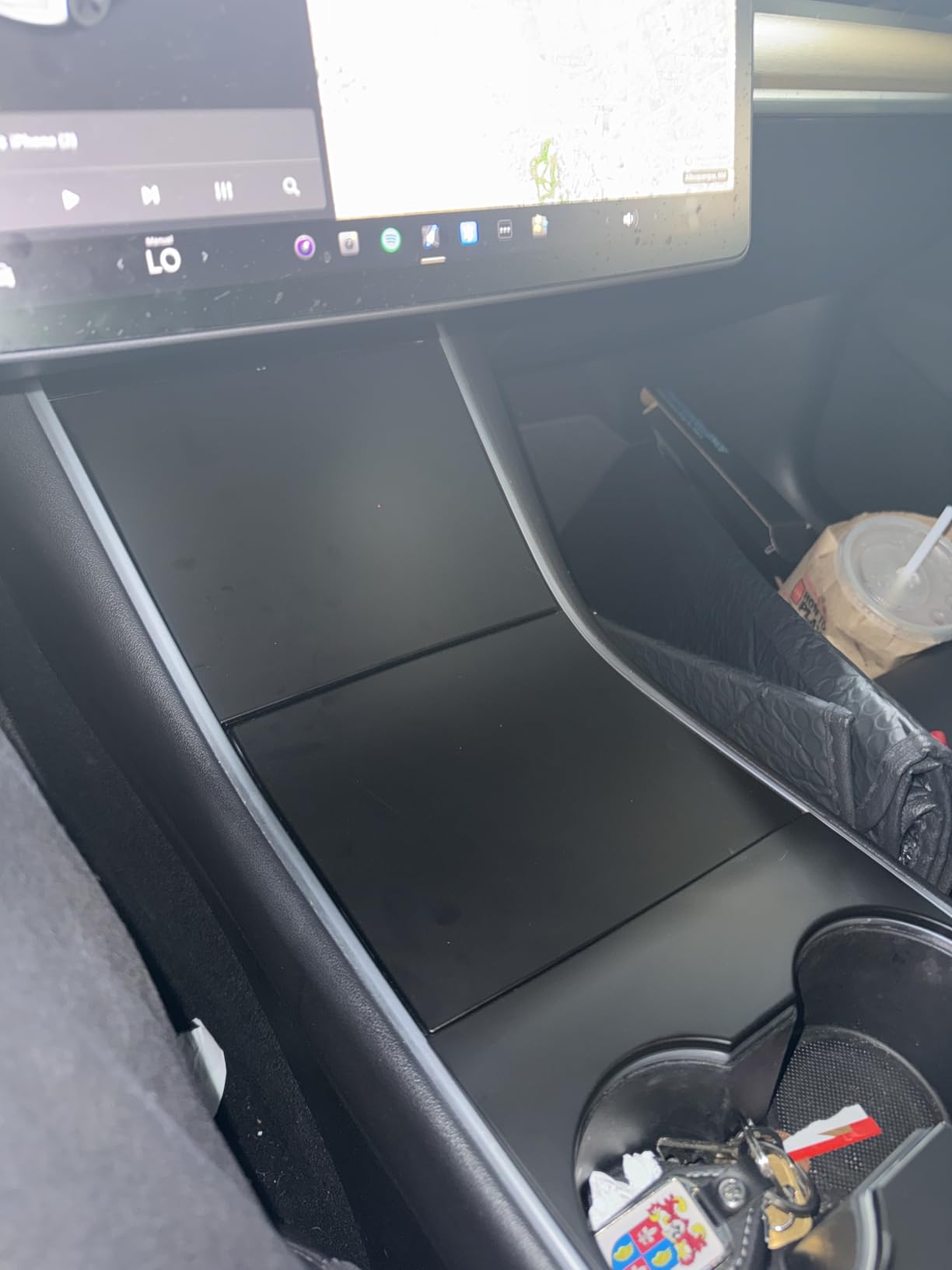 Nestour Center Console Wrap Cover Kit Fit for Tesla Model 3 Model Y 2021 2022 2023, Ultra Slim, Non-Trace Center Console Protector Accessories, Premium ABS Material (Matte Black) customer photo 2