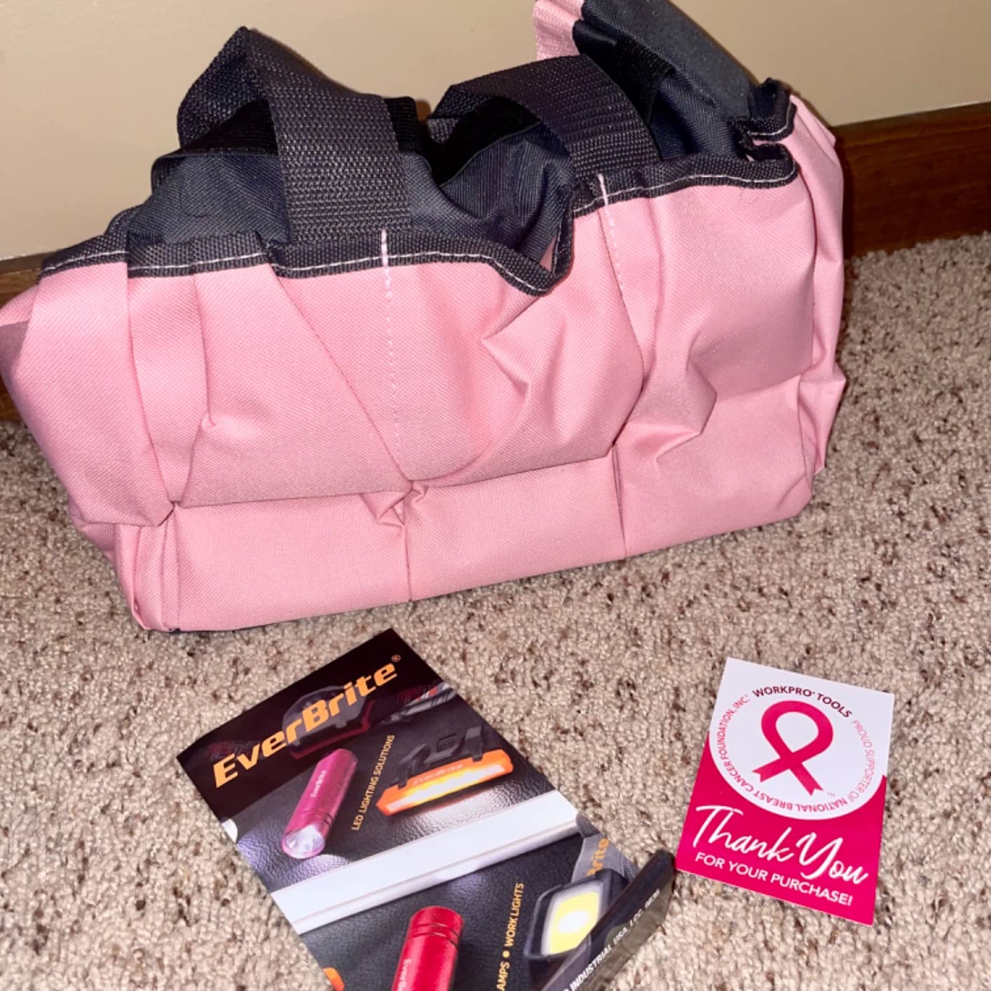 WORKPRO 8-Piece Pink Garden Tool Set, Stainless Steel Gardening Tools with Wood Handle, Including Garden Tote, Gloves, Trowel, Hand Weeder, Cultivator and More, Gardening Gifts For Women - Pink Ribbon customer photo 2