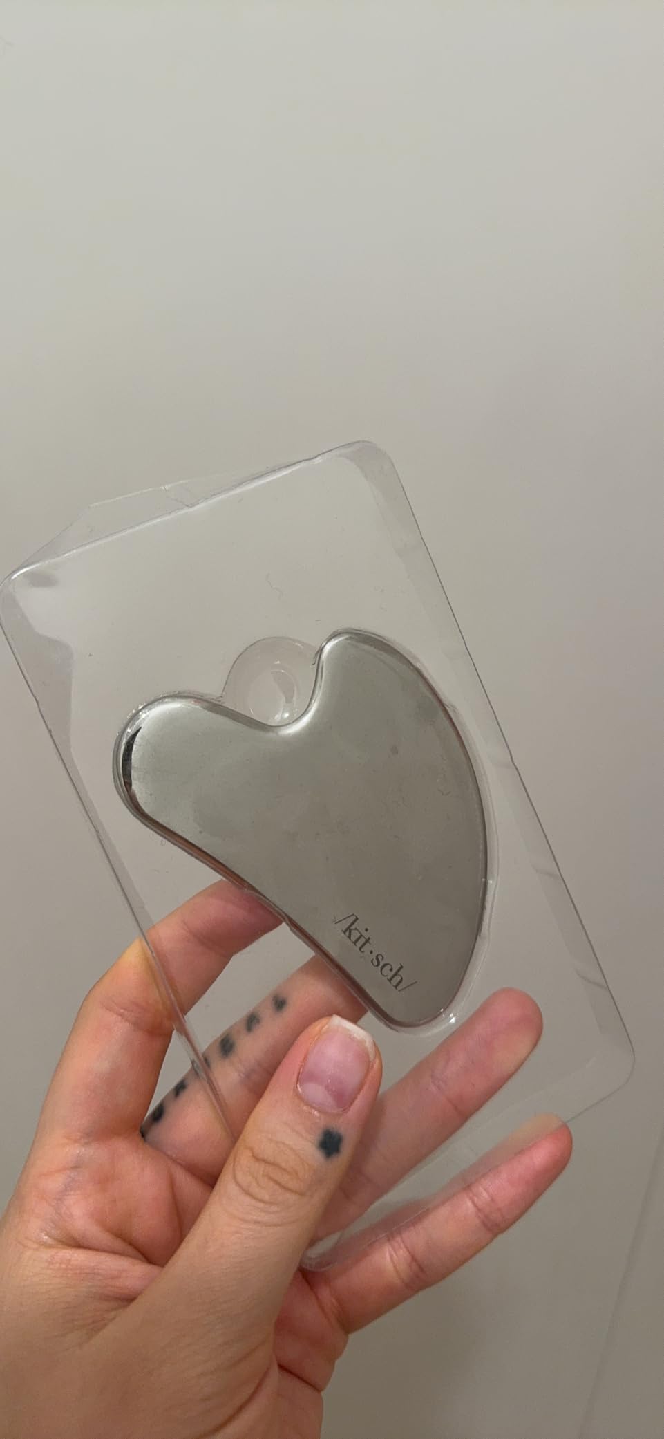 Kitsch Stainless Steel Gua Sha Facial Tools - Guasha Tool for Face, Face Sculpting Tool, Jawline Shaper, Double Chin Reducer, Body Gua Sha Tools, Lymphatic Drainage Massager, Facial Skin Care - Silver customer photo 1