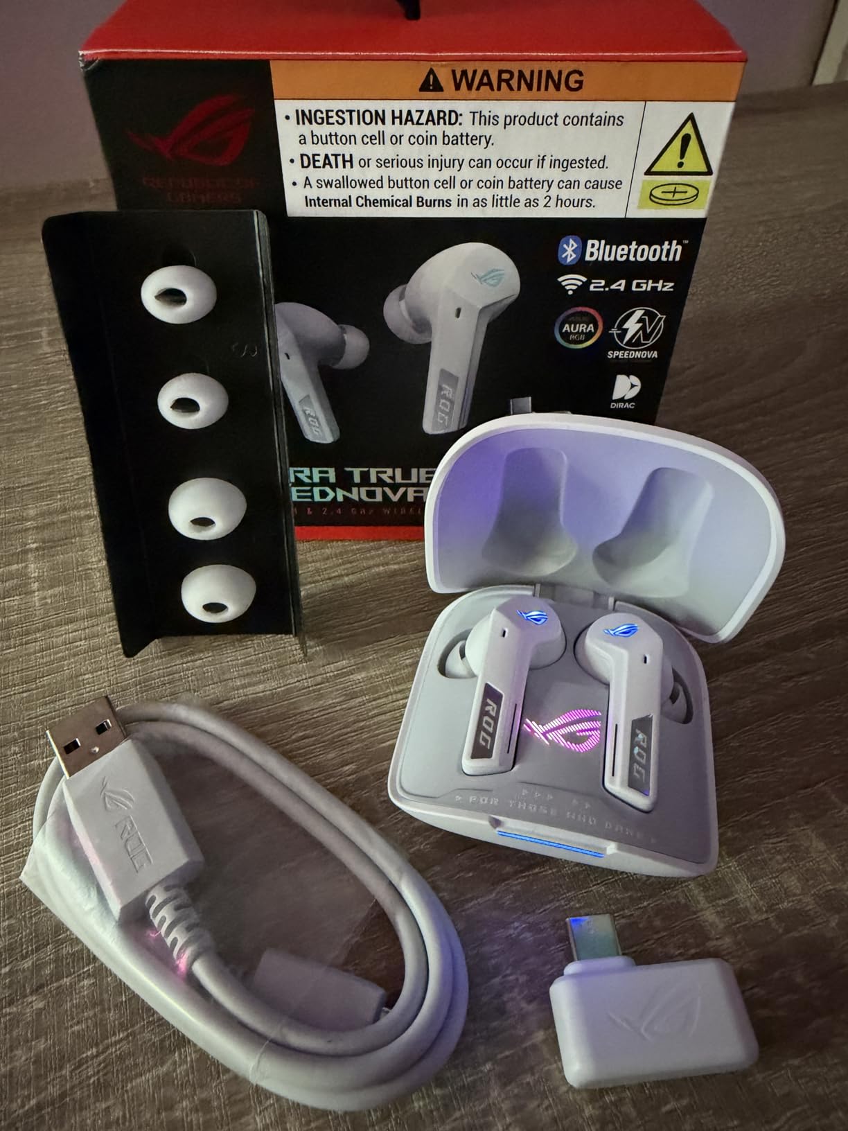 ASUS ROG Cetra True Wireless Gaming Earbuds - Bluetooth, Low-Latency, ANC Noise Cancelling, Touch Control, IPX4 Water Resistant, 27Hr Battery, Wireless Charging, for PC, Mobile, Switch, Ally/X - Black customer photo 2