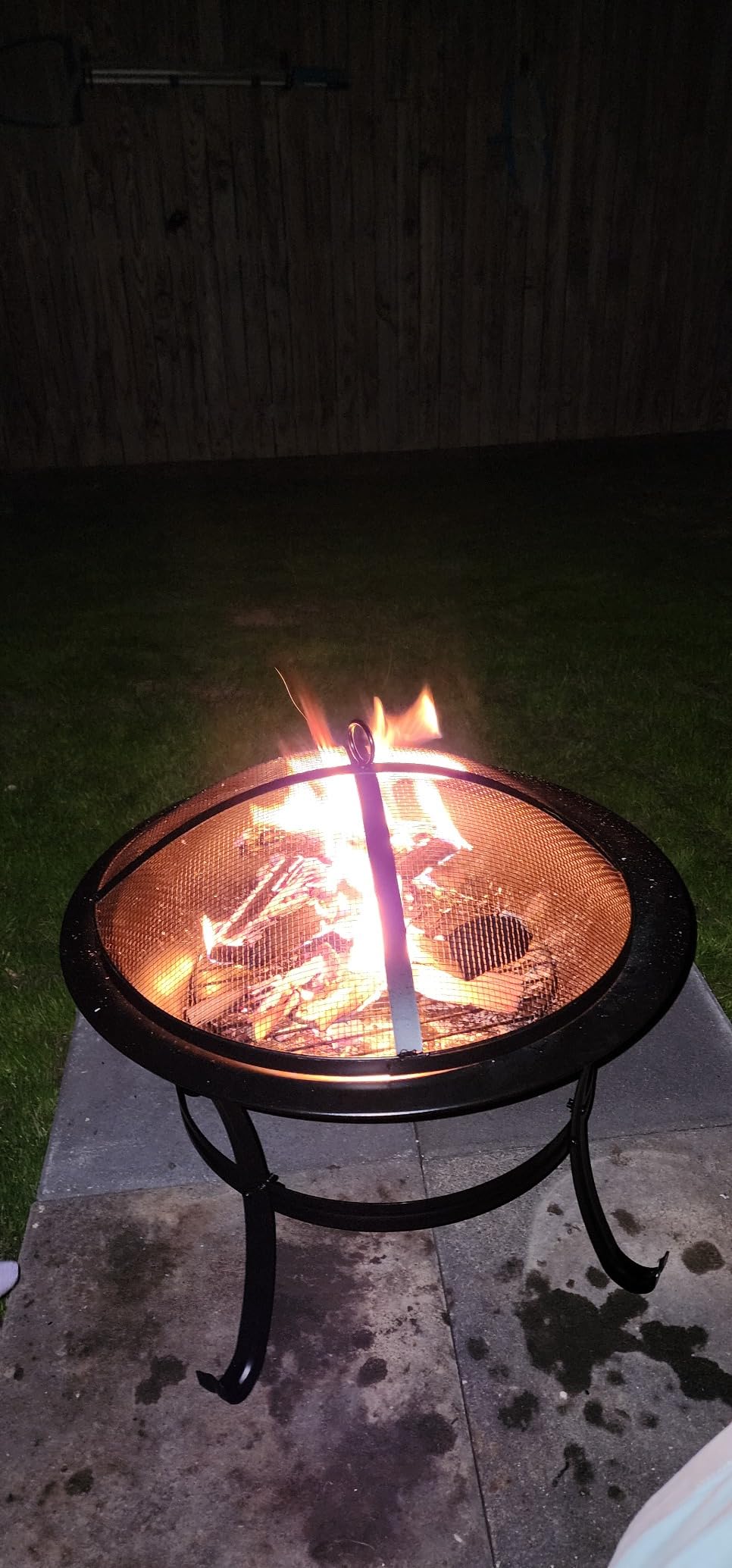 Gas One 22 in Outdoor- Wood Burning Fire Pit with Mesh Lid and Fire Picker - Durable Alloy Steel Fire Pits for Outside - Small Fire Pit for Backyard, Porch, Deck, Camping, BBQ customer photo 2