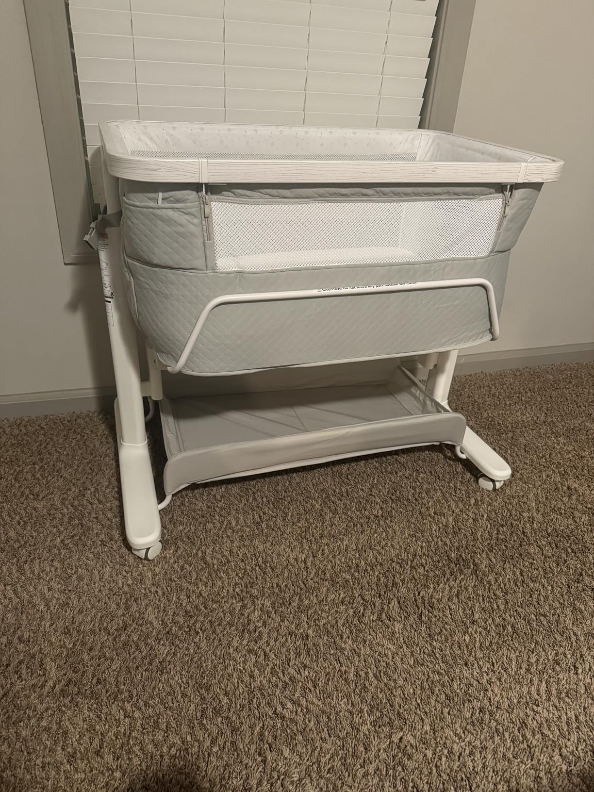 Electric Rocking Bassinet for Baby 3 Speeds Automatic Bedside Sleeper Auto Rolling Newborn Cradle Rocks Itself 5 Height Adjustable with Music, Wheels, Storage, Grey & White customer photo 1