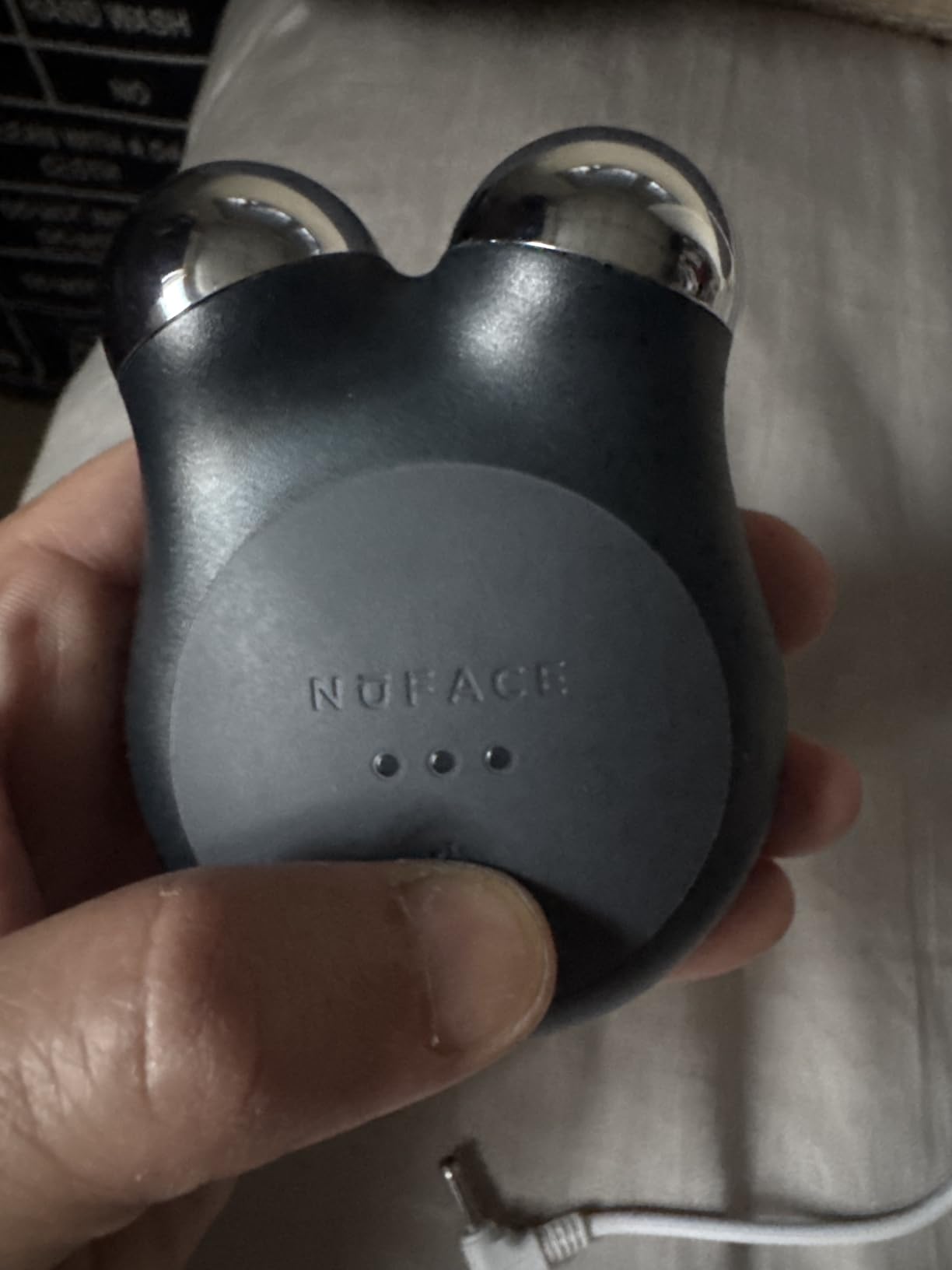NUFACE MINI+ Facial Sculpting Tool - Microcurrent Face Massager Device for Skin Tightening, Contouring, Depuffing & Toning Cheeks, Neck & Jawline + Lymphatic Drainage & Activator Gel, Sandy Rose customer photo 2