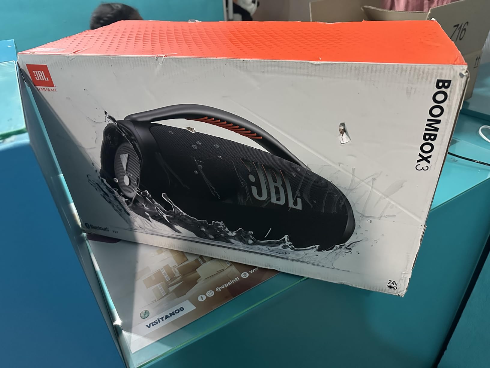 Boombox 3 Black Portable Bluetooth Speaker with Massive Sound, Deepest Bass, IPX7 Waterproof, 24H Playtime, PartyBoost customer photo 1
