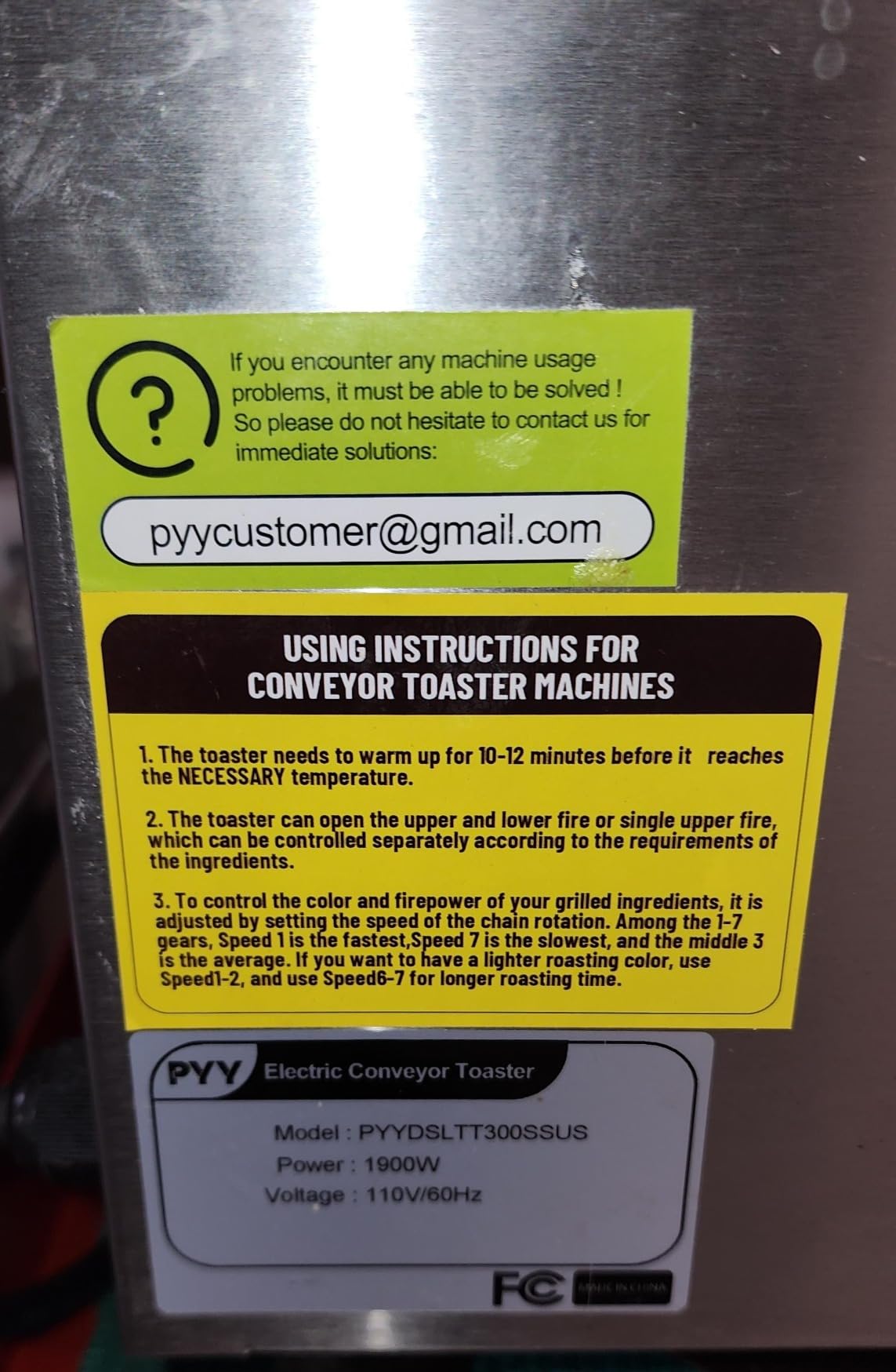 PYY Commercial Conveyor Toaster - 300 Slices/Hour Restaurant Conveyor Toaster customer photo 1