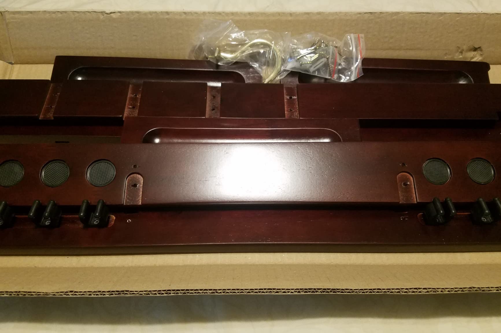 Wall Mount Pool Cue Stick Holder, Black Solid Wood Rack for 8 Cues customer photo 2