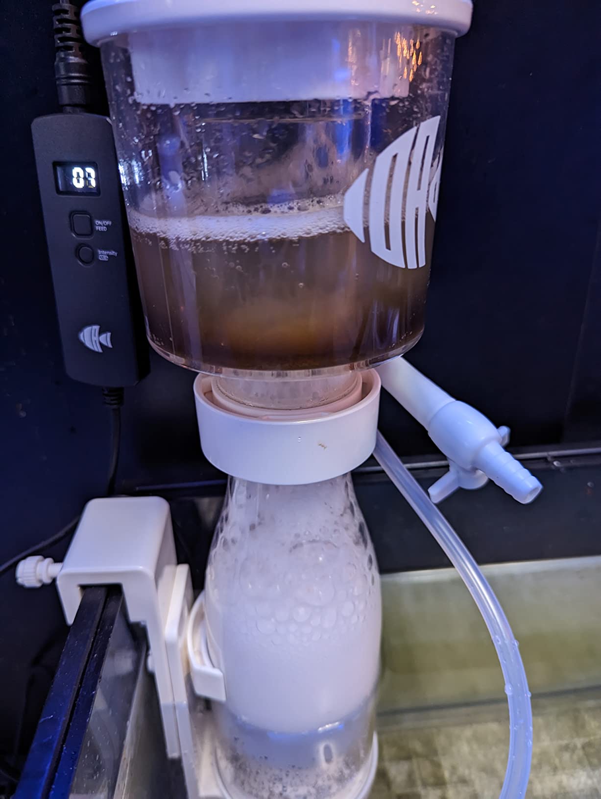 Protein Skimmers for Saltwater Aquariums, Hang On Protein Skimmer for Fish Tanks up to 80 Gallons, DC Pinwheel Pump with Controller, Not for Rimmed Tank customer photo 1