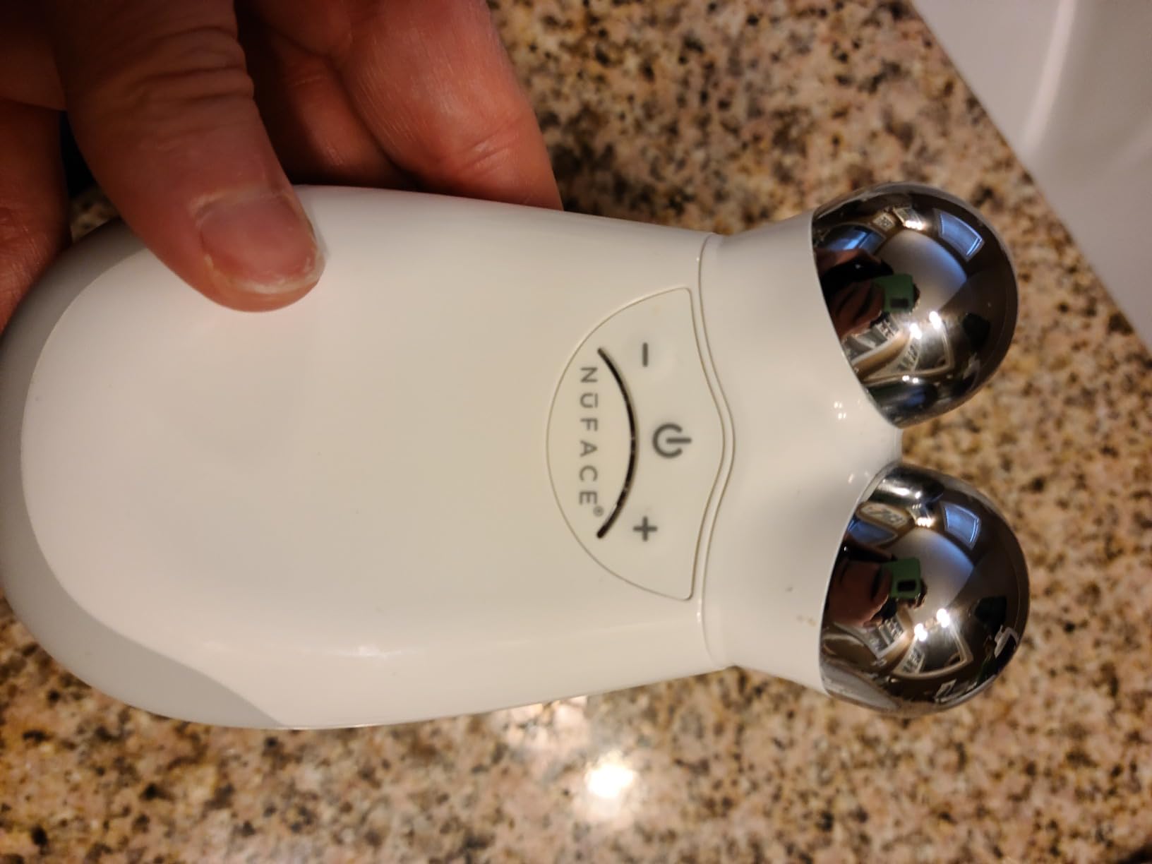 NUFACE Trinity+ Skin Tightening & Face Lift Device - Microcurrent Facial Sculpting Tool to Contour Cheeks, Jawline & Neck, 3 Frequencies, Supports Lymphatic Drainage + Activator Gel, White customer photo 2
