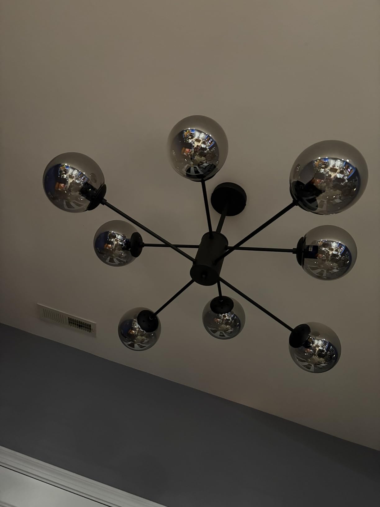 KCO Lighting Modern Sputnik Chandelier 8-Light Clear Glass Globe Ceiling Pendant Light Mid Century Brass Flush Mounted Fixture Kitchen Island (Gold+Clear) customer photo 2