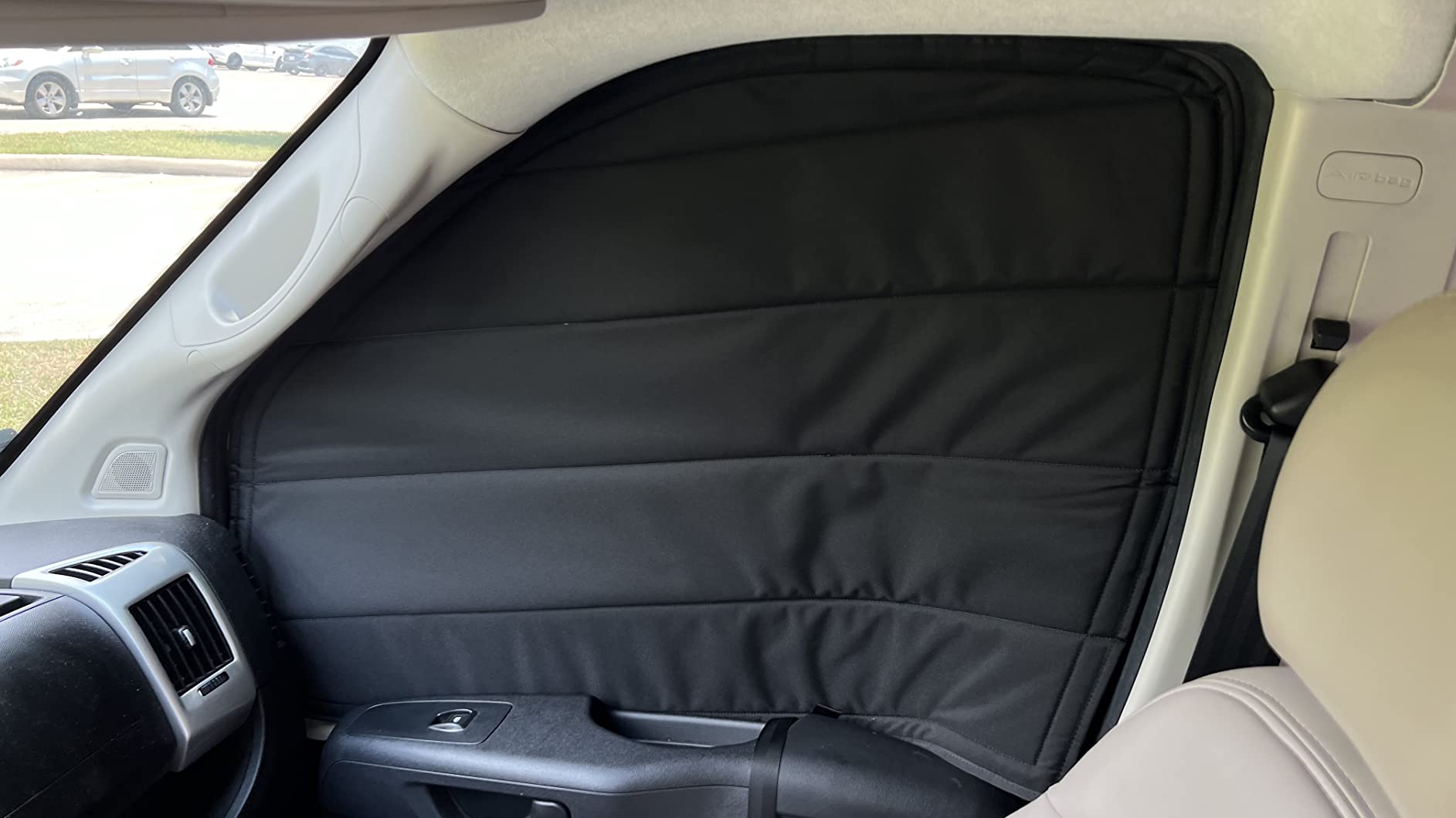 VanEssential Insulated Blackout Rear Door Window Covers Designed for RAM Promaster Bare Metal Window Frame Van Years 2014 to Current Model (Pair)- Charcoal Gray customer photo 2