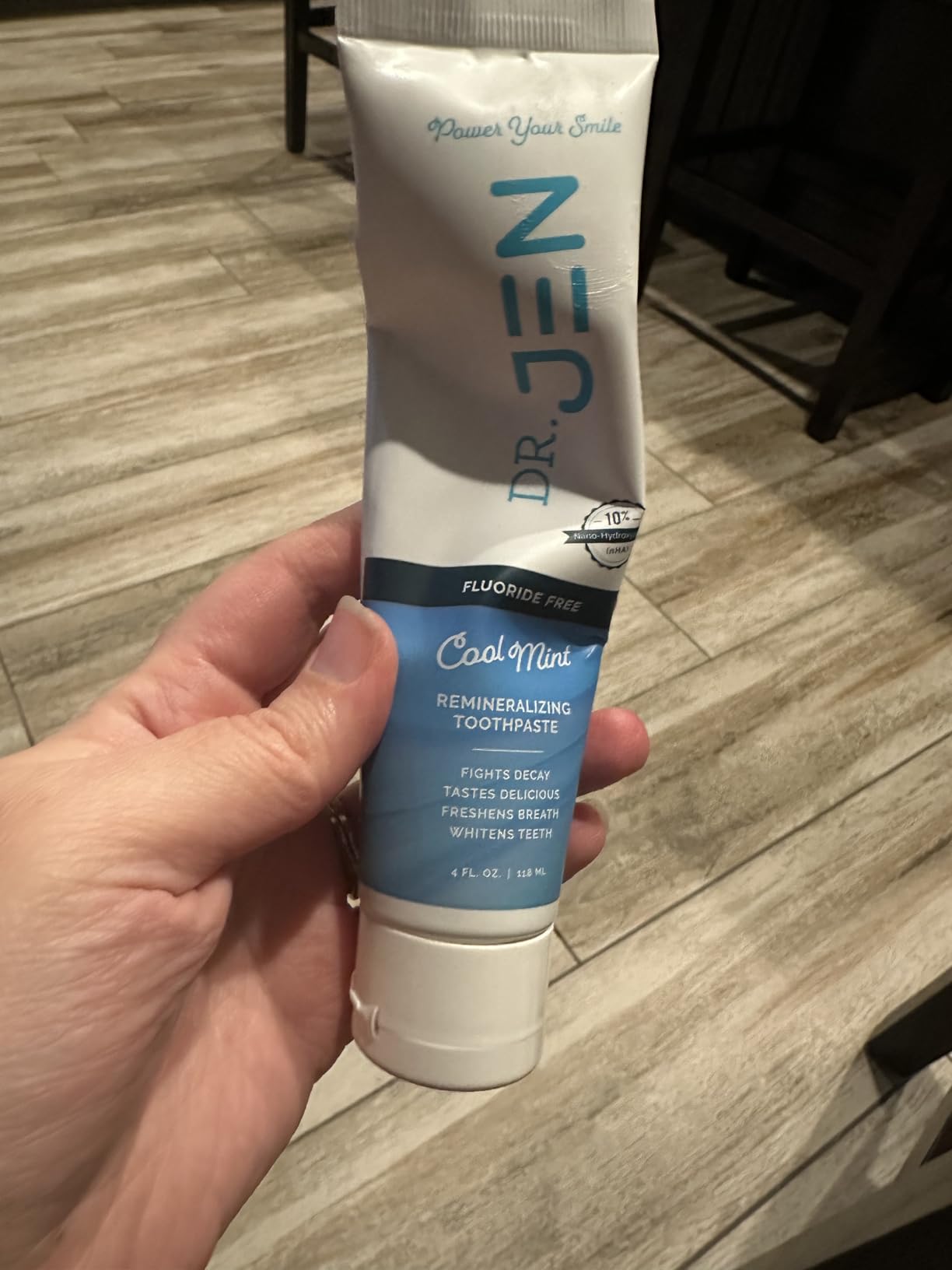 Dr. Jen Fluoride Free Toothpaste with 10% Nano Hydroxyapatite, Xylitol & Glycerin for Daily Oral Care, Remineralizing Toothpaste Designed for Sensitive Teeth, Cool Mint, 3.4 oz customer photo 1