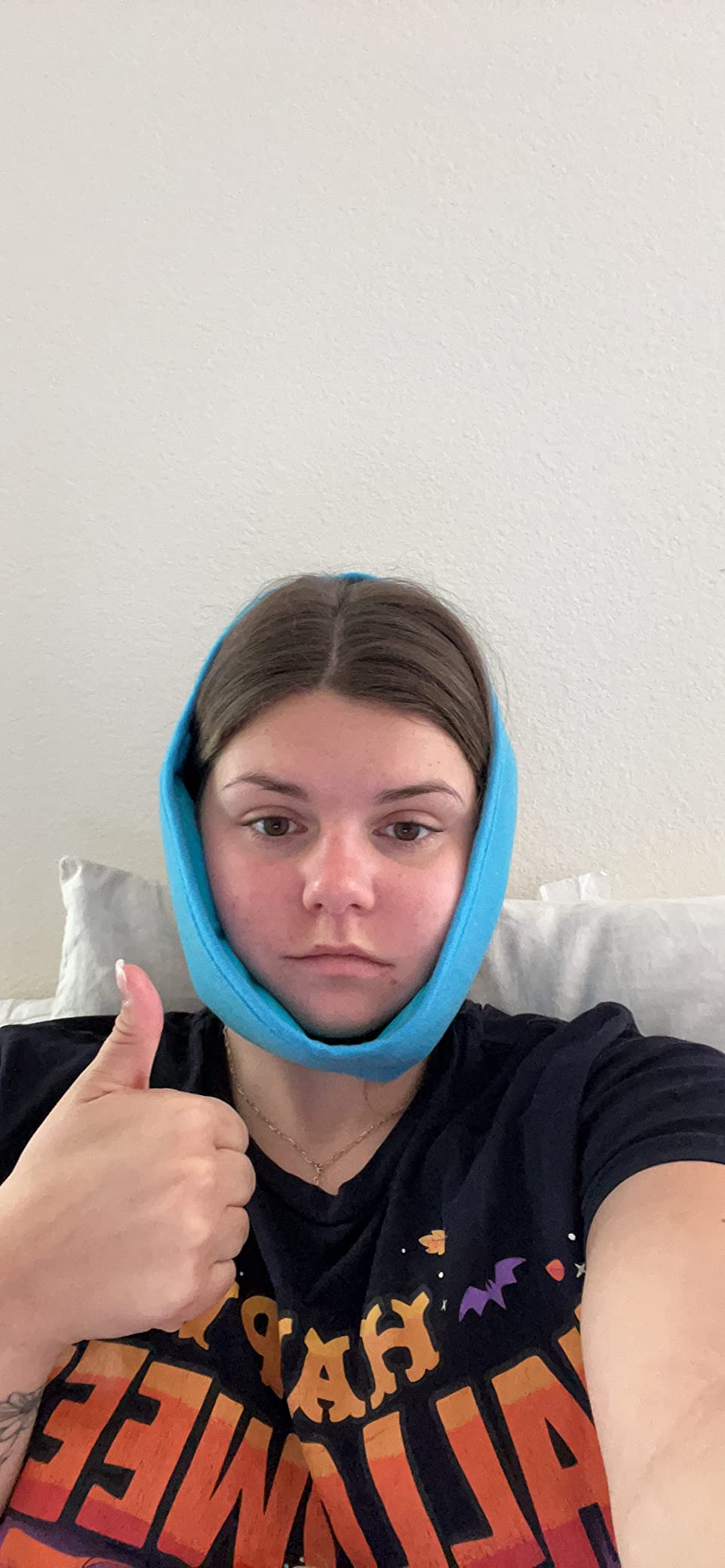 Comfytemp Wisdom Teeth Ice Pack Head Wrap, Face Ice Pack for TMJ Relief, Surgery Recovery, 4 Reusable Hot & Cold Gel Packs, Pain Relief for Jaw, Chin, Facial, Dental Implants customer photo 2