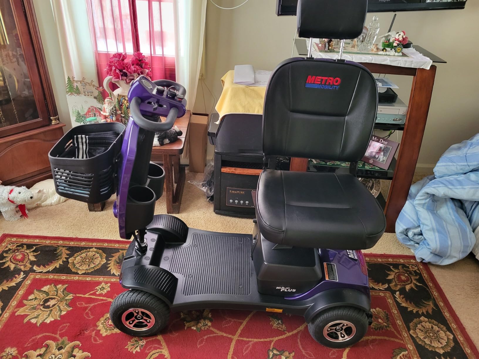 Metro Mobility 4 Wheel Motorized Scooter for Adults - 300 lbs Capacity Powered Mobility Scooters for Seniors, Travel - Sliding Swivel Seat with Flip-up Armrests & Easy Disassembly - Blue customer photo 1