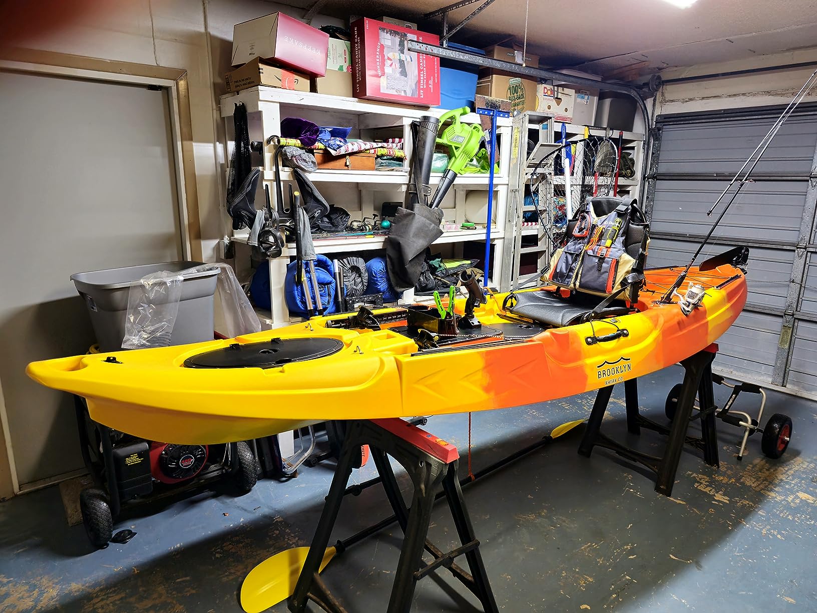 BKC UH-RA220 11.5 Foot Angler Sit On Top Fishing Kayak with Paddles and Upright Chair and Rudder System Included customer photo 1